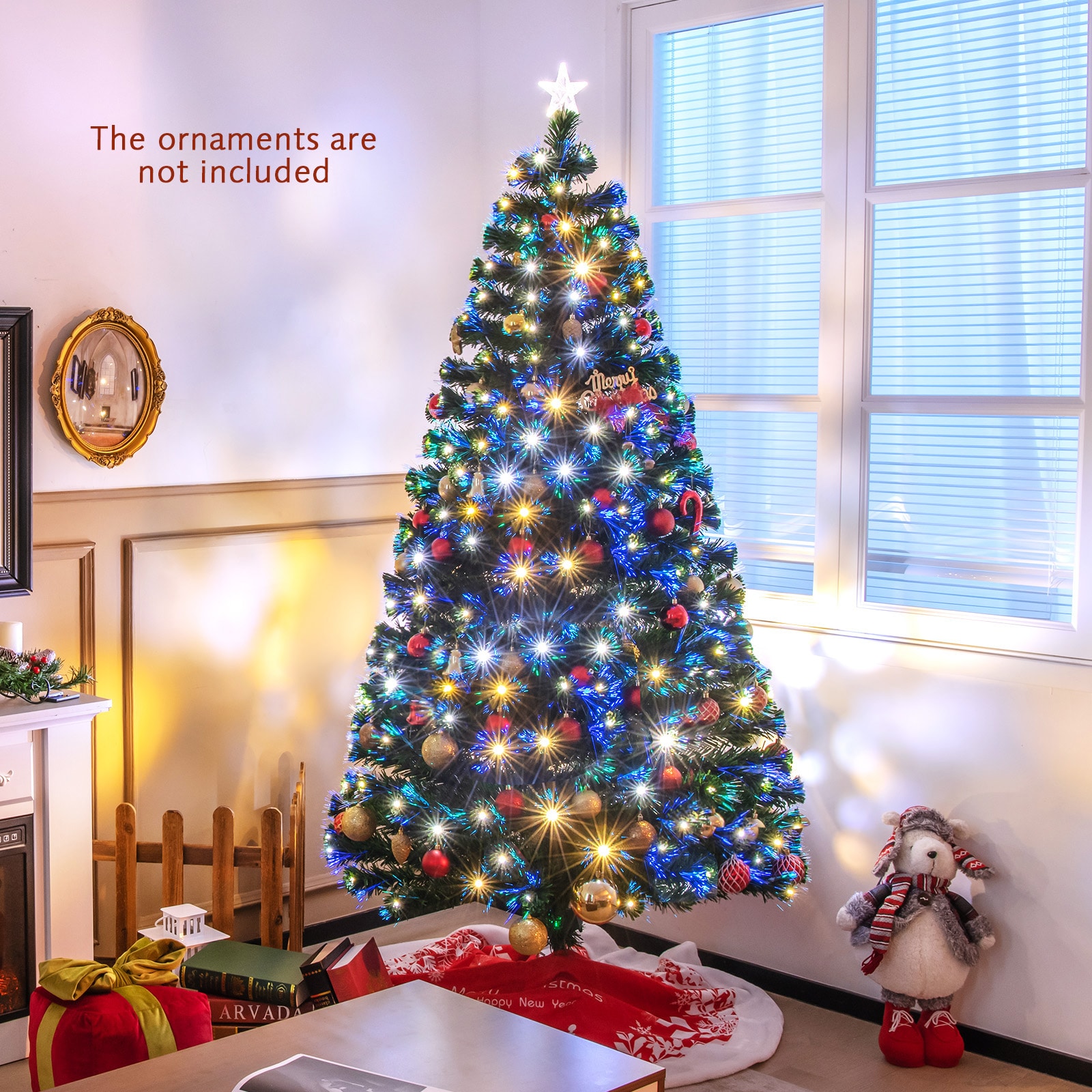 Forclover ALHY-81CM 7-ft Pre-lit Artificial Christmas Tree with LED Lights