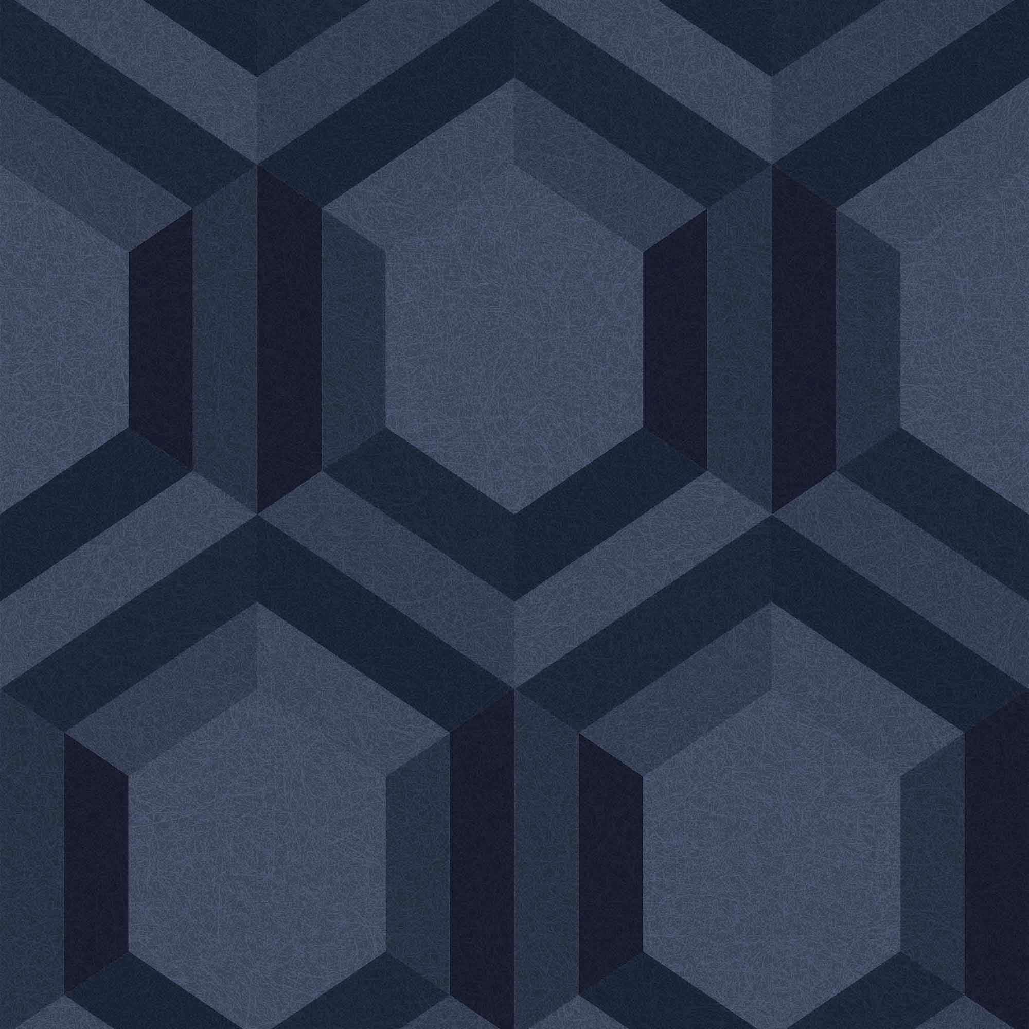 Graham & Brown 11220194 Graham Brown 20.5-Inches Blue Non-woven Textured Geometric 56-Sq. Feet Unpasted Paste the wall Wallpaper Sample