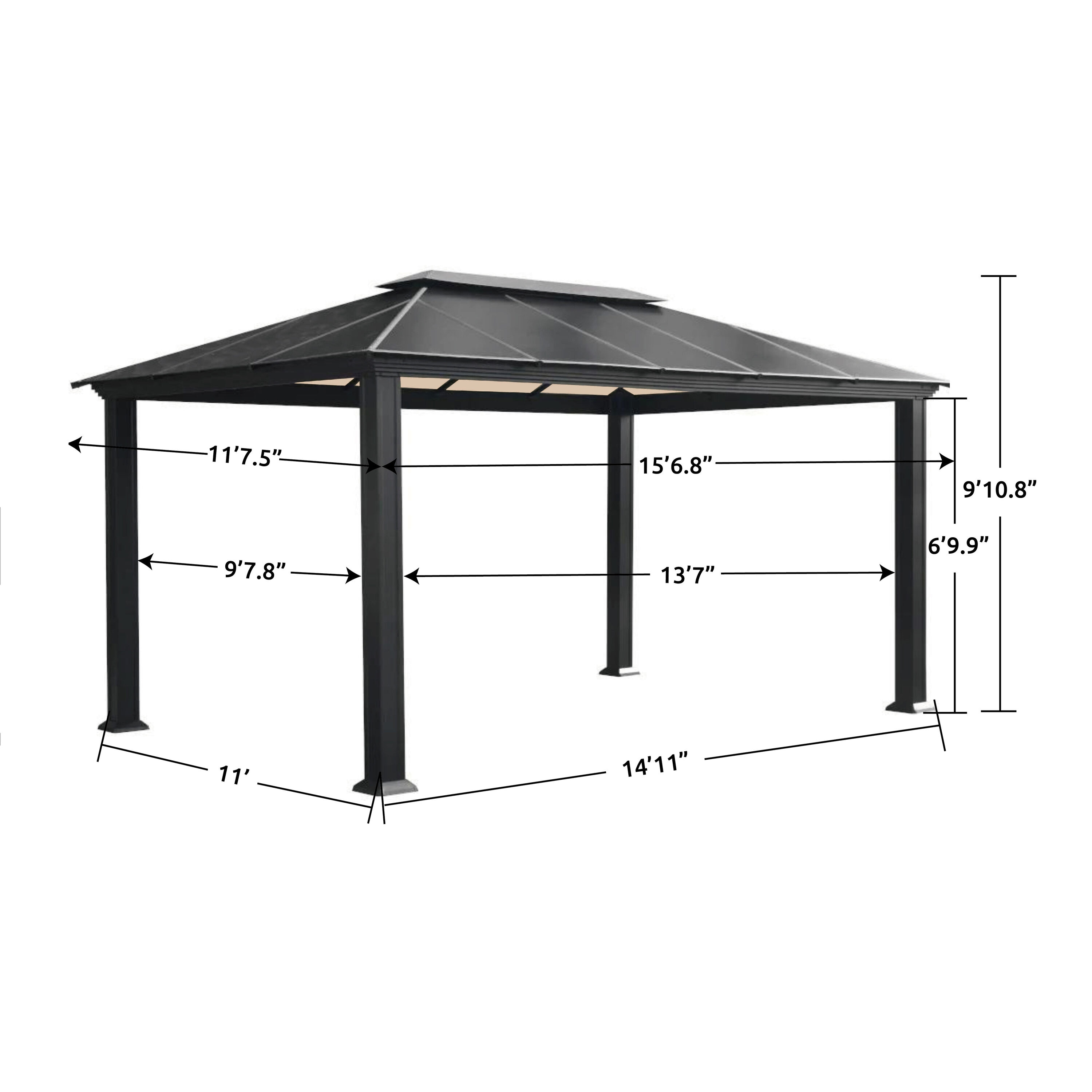 Paragon Outdoor GZH3-1216BKAN Wood-Resin-Gazebos - View #8