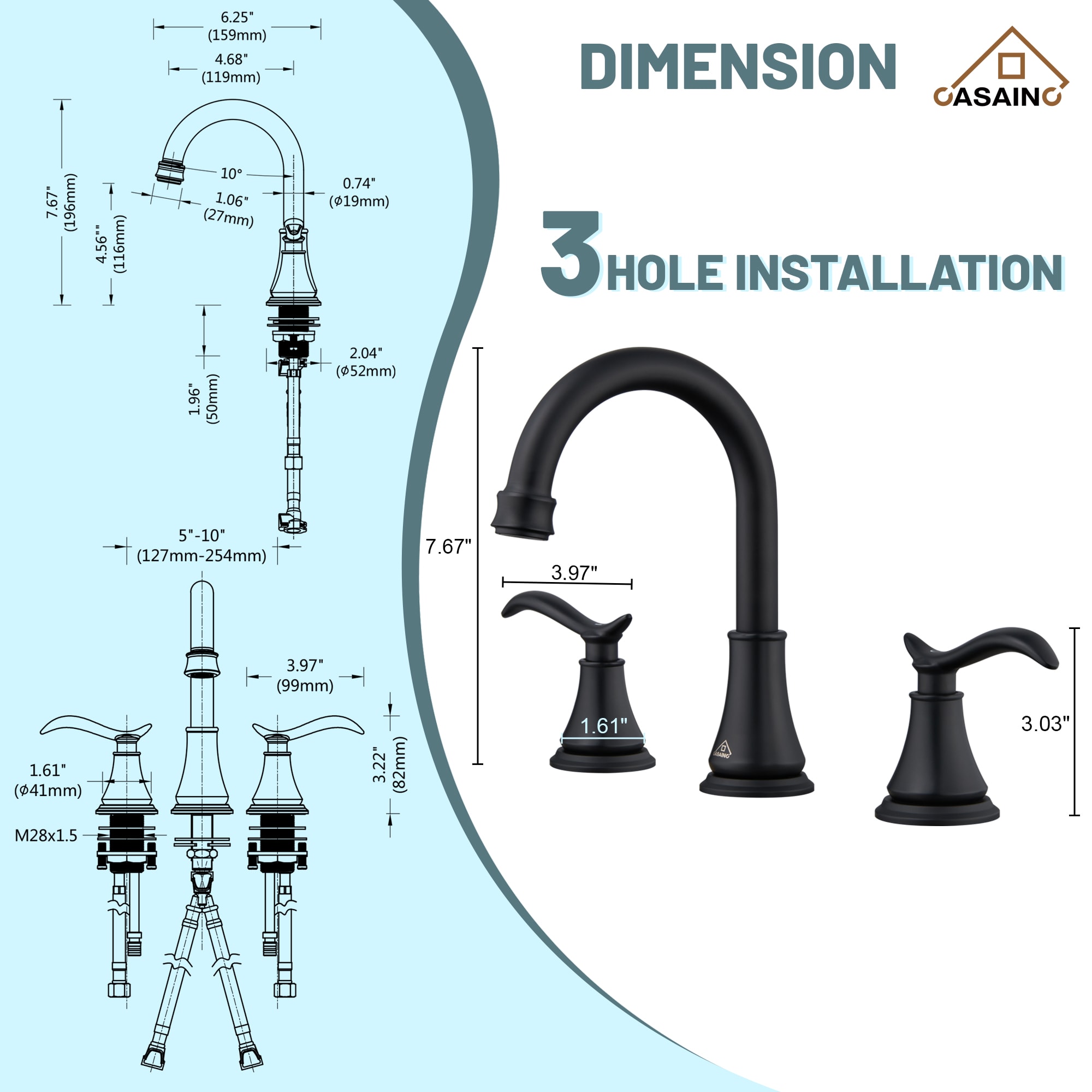 CASAINC MS-WF020-10-BN Lavatory-Faucets - View #9