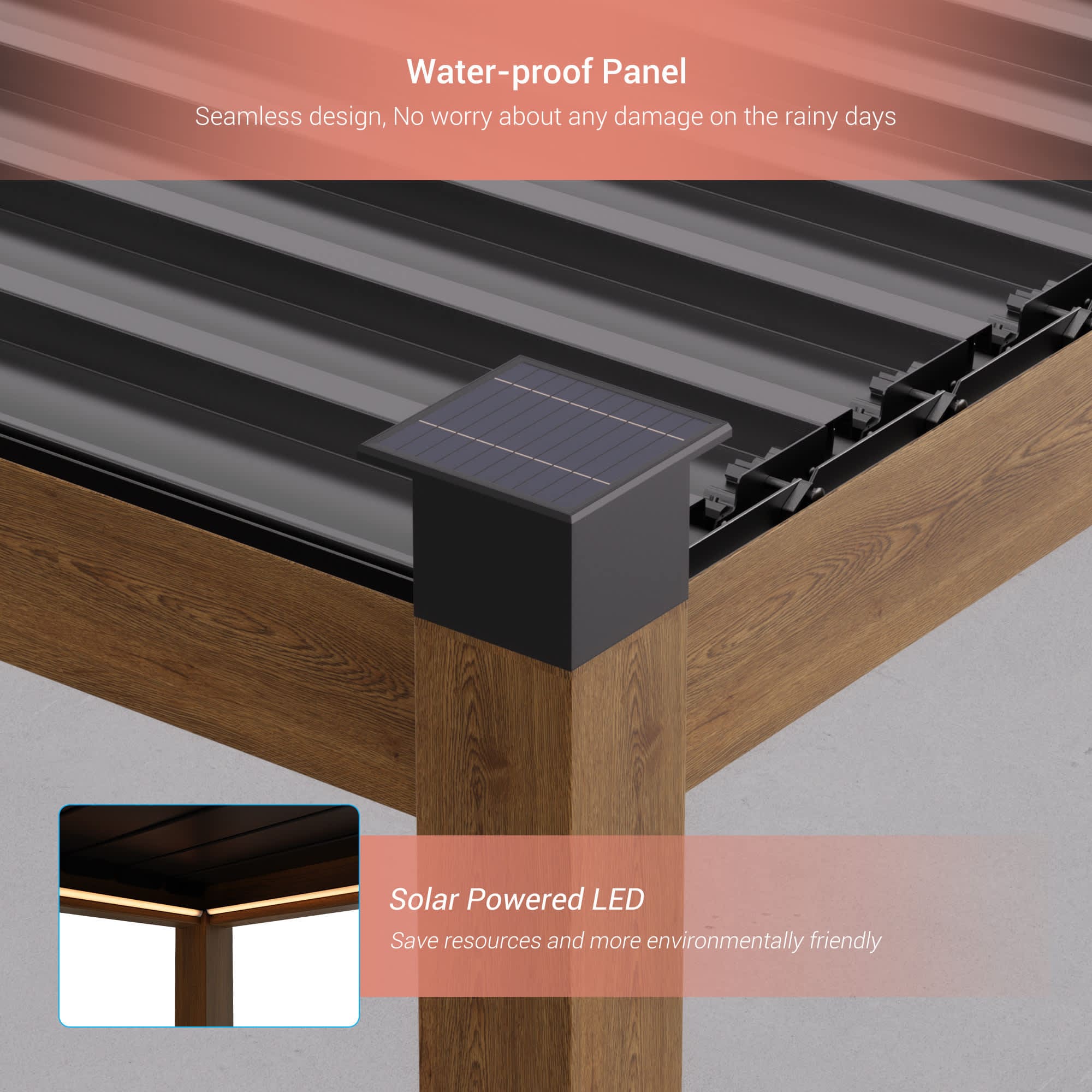 Aok Garden LWP-PLT-LED1220WD Pergolas-2 - View #3