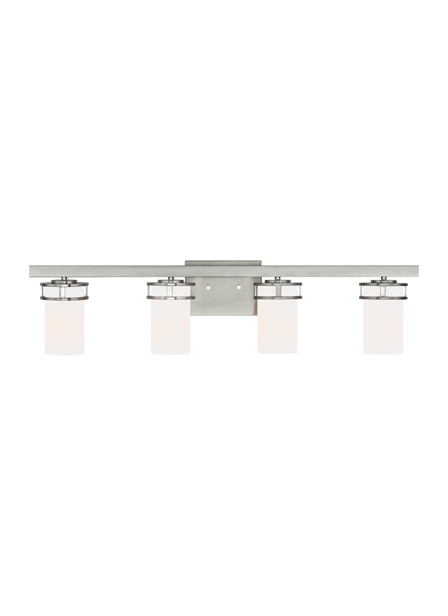 Generation Lighting 4421604-962 Robie 34-in 4 -Light Brushed Nickel Craftsman Vanity light