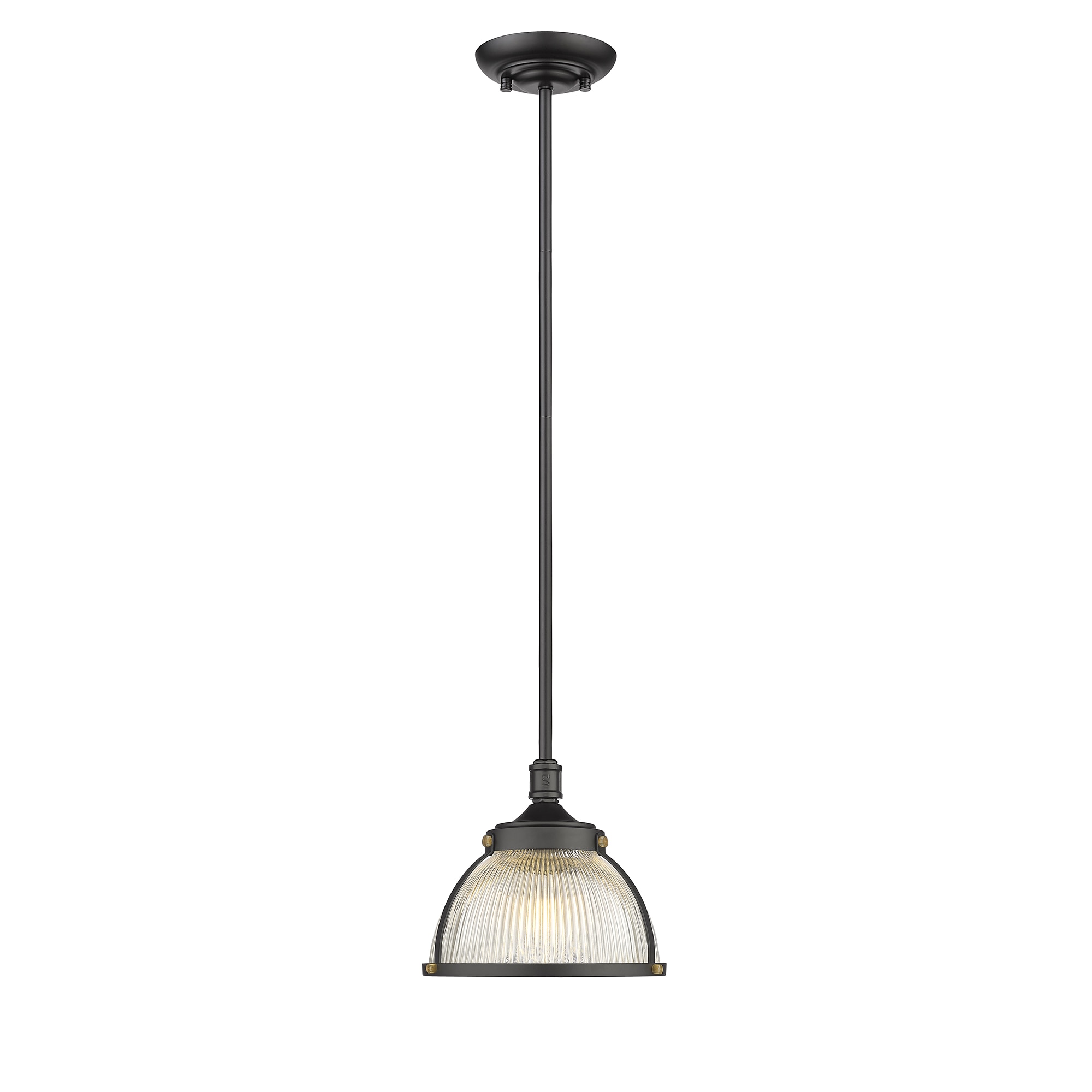 OVE Decors 15LPE-EXET08-PBL Exeter 1 -Light Matte black Modern/contemporary Textured glass Dome Mini Hanging Pendant light