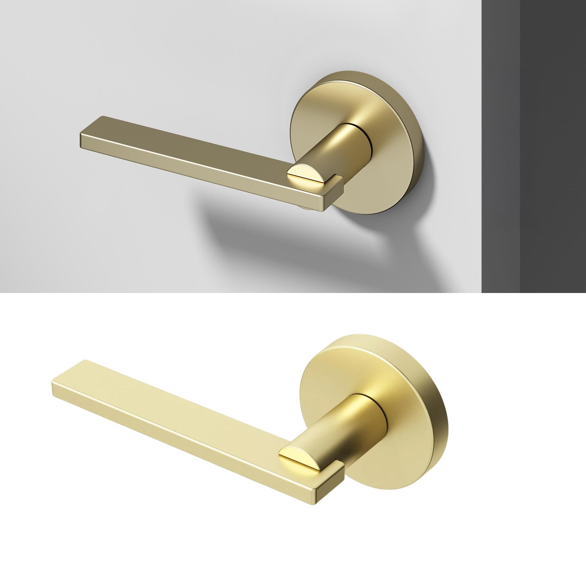 OKUN Valli Brushed Champagne Gold Interior or Hall/Closet Dummy Door Handle