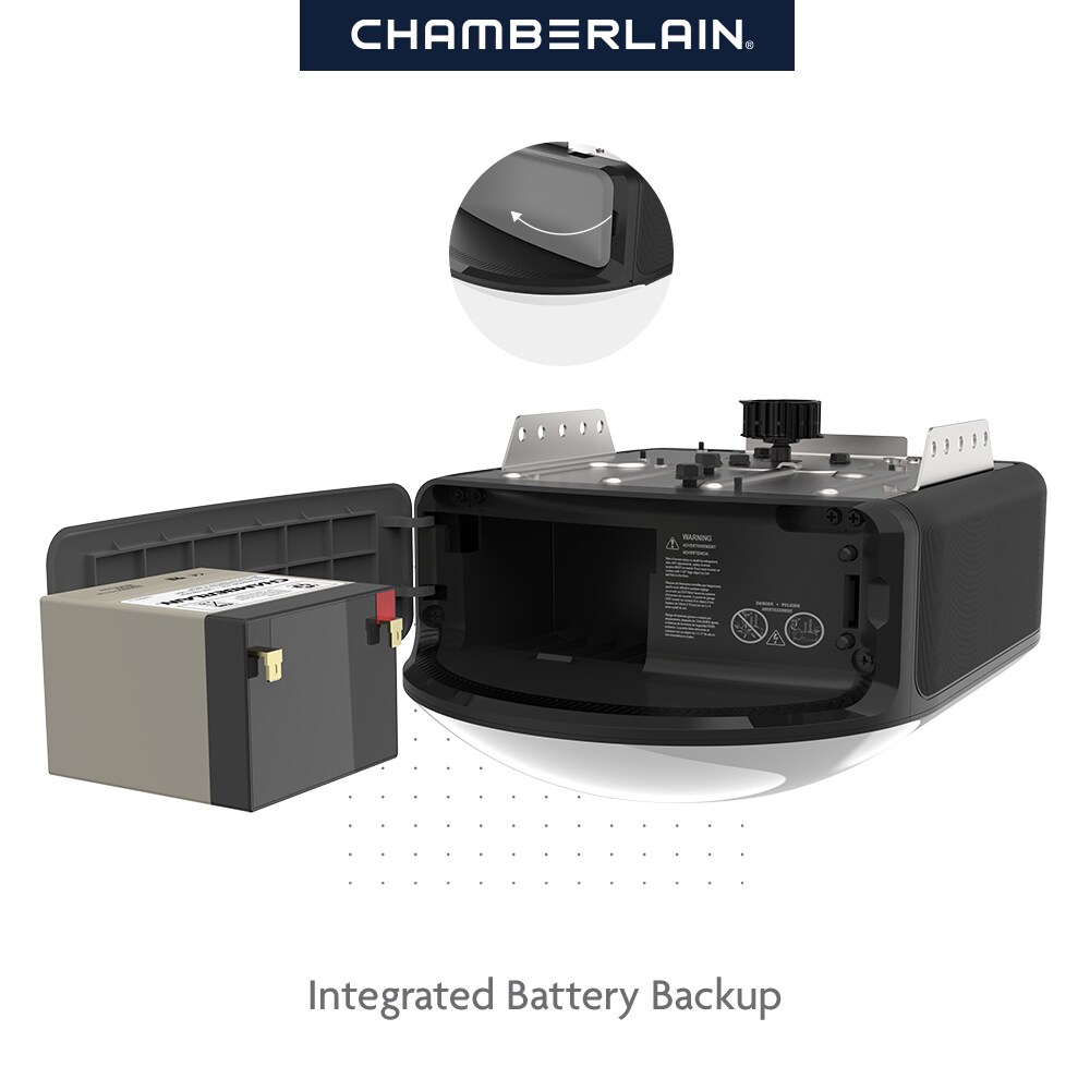 Chamberlain 3/4 Hps Smart Belt Drive Garage Door Opener Wi-fi Compatibility  Battery Back-up LED Light in the Garage Door Openers department at