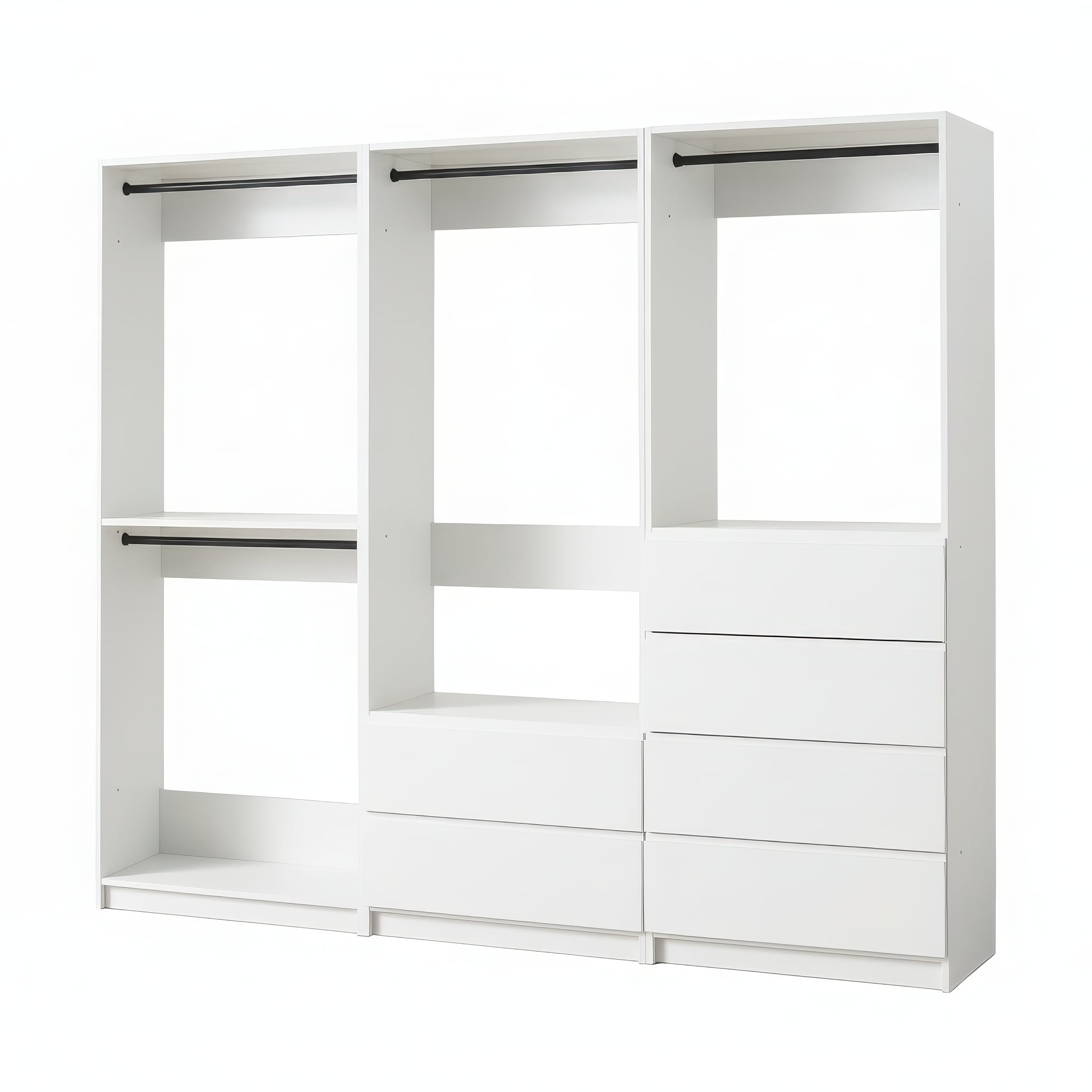 Klair Living Walk-in Tower unit White Solid Shelving Wood Closet System