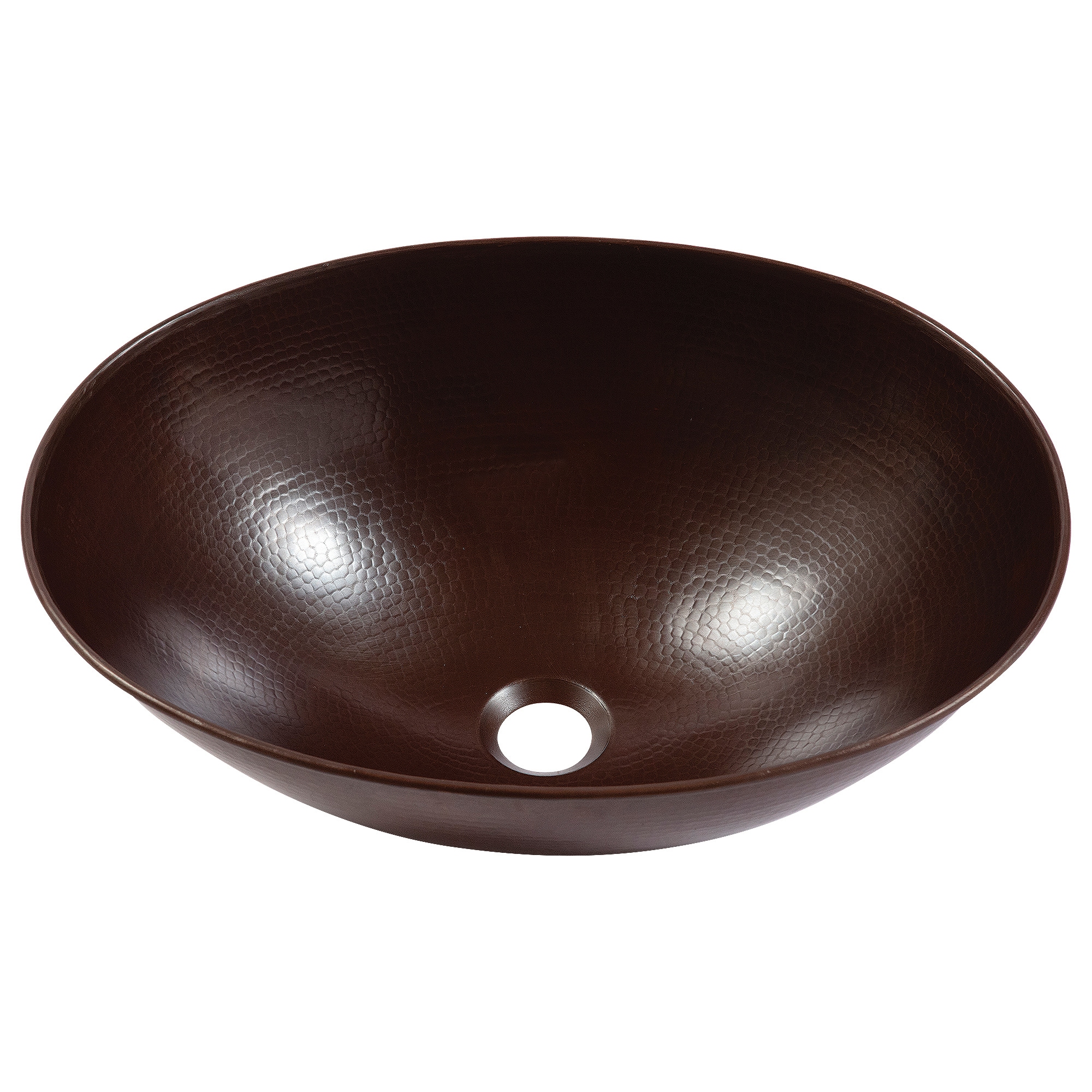 SINKOLOGY Maxwell Copper Vessel Oval Rustic Aged Copper Bathroom Sink ...