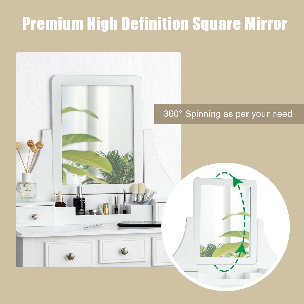CASAINC WF-HYSN-66132WH Bedroom-Vanities - View #3