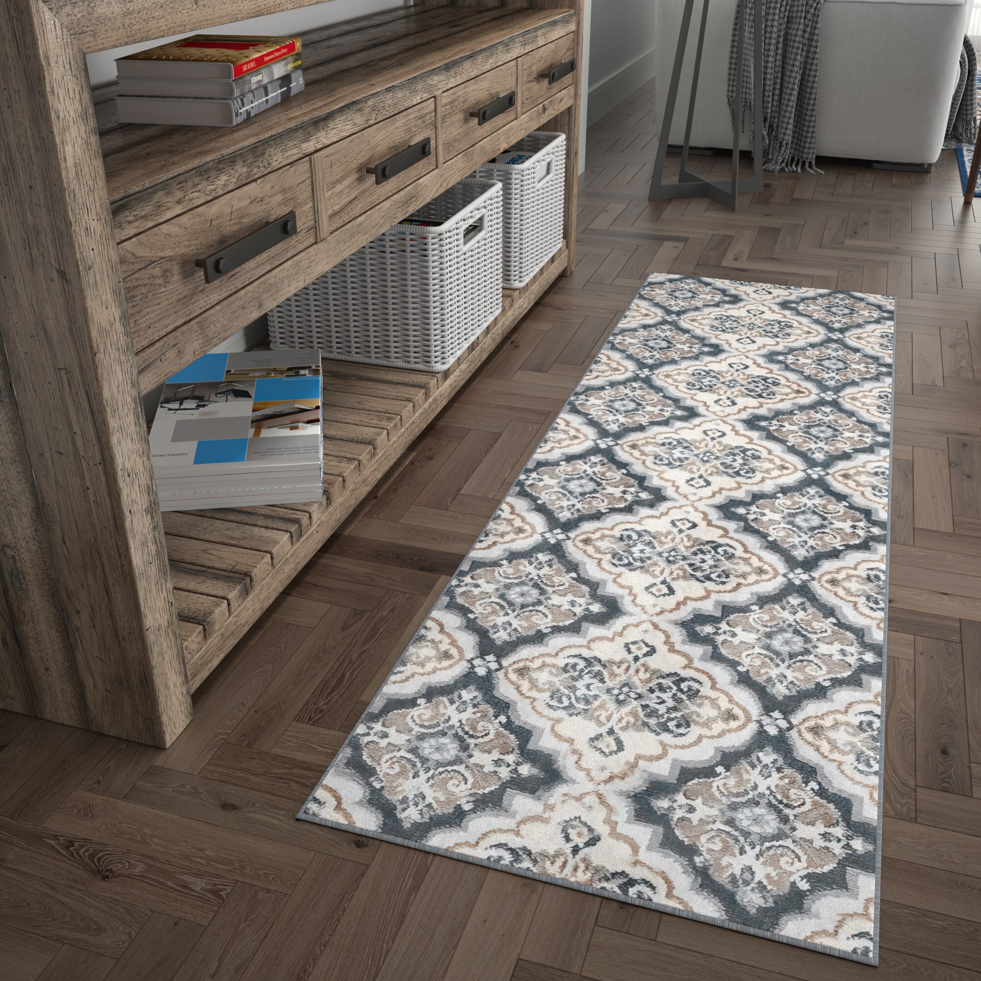 Tayse MDN4109 2X8 Madison 2 x 8 (ft) Loomed Polypropylene Gray Rectangular Indoor Runner rug