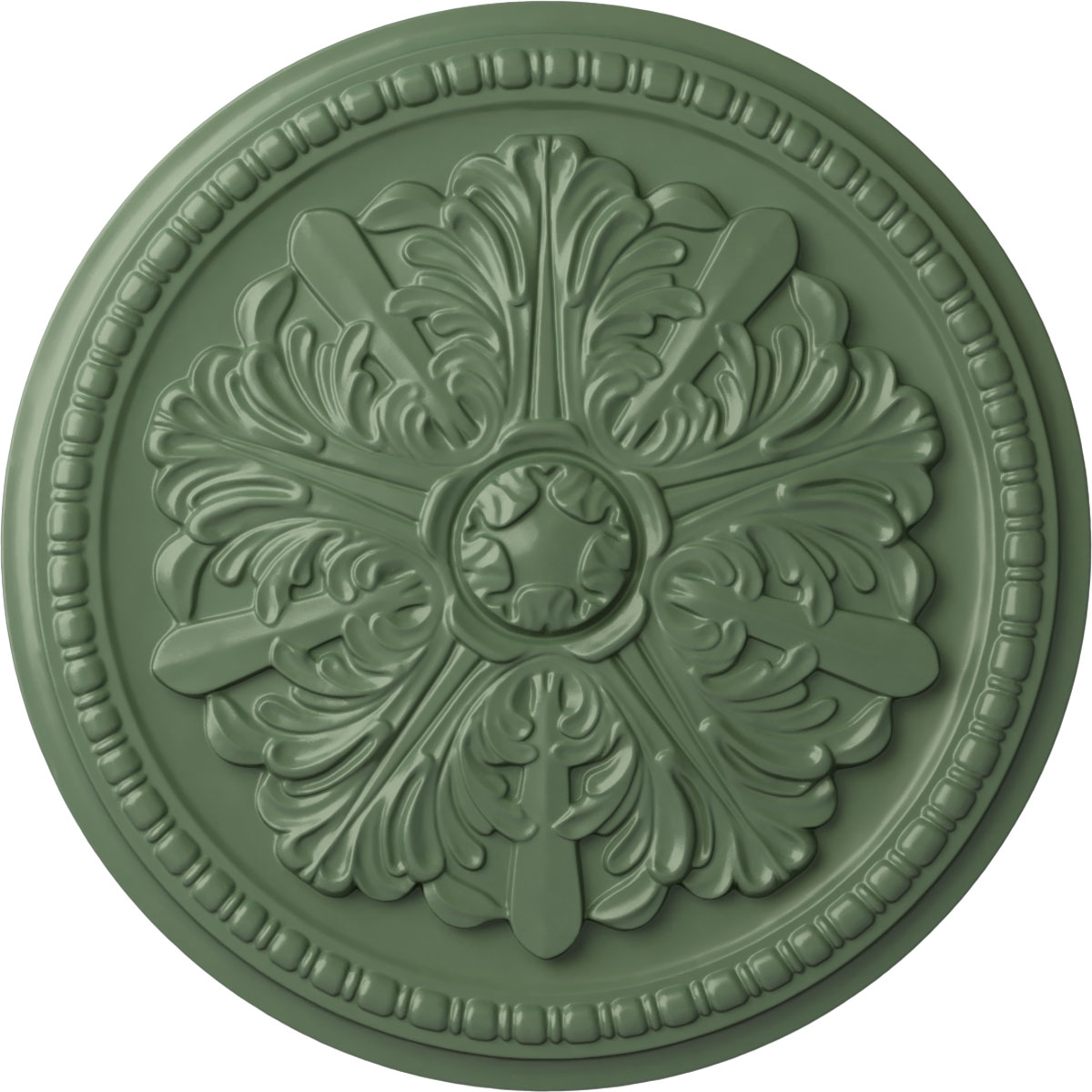 Ekena Millwork CM16SWAGF Swindon 16.875-in W x 16.875-in L Painted Athenian Green Polyurethane Whole Ceiling Medallion