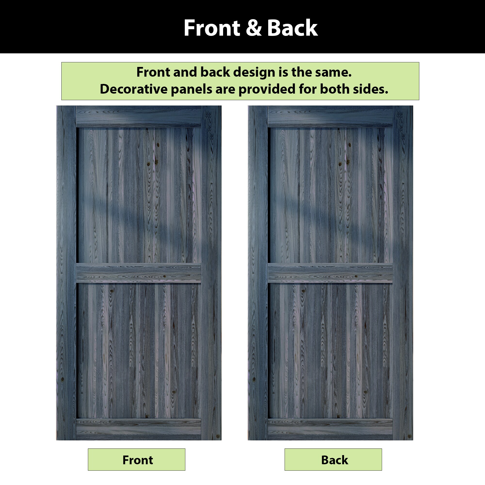 HOMACER 4884-H-NAVY Barn-Doors - View #6