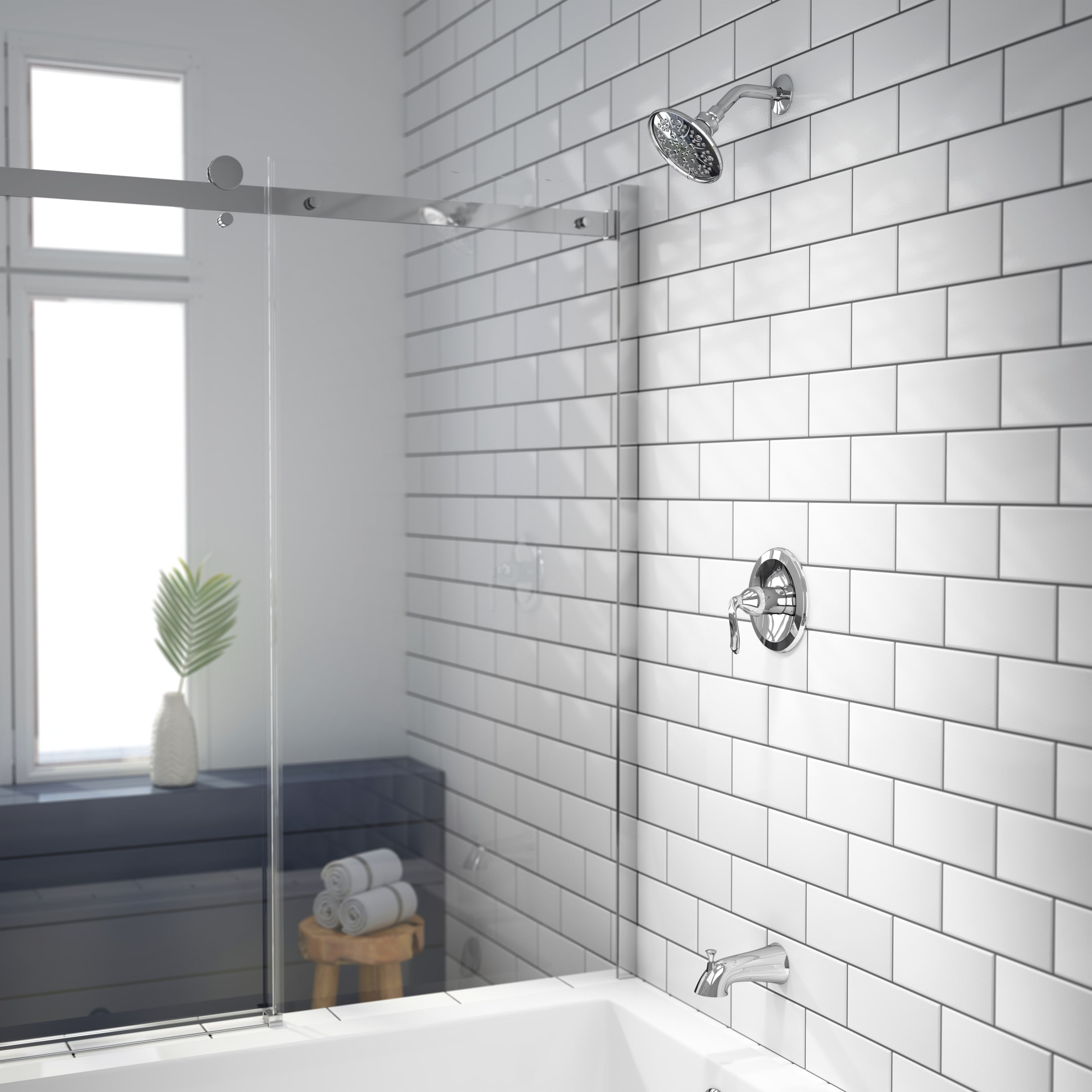 Piccolo Chrome Wall-mount 1-handle WaterSense Bathroom Sink Faucet | - Jacuzzi PV42827