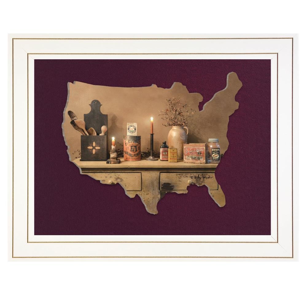 Trendy Decor 4U BJ1088USA-B-226G Black Wood Framed 15-in H x 19-in W Vintage/Retro Paper Print