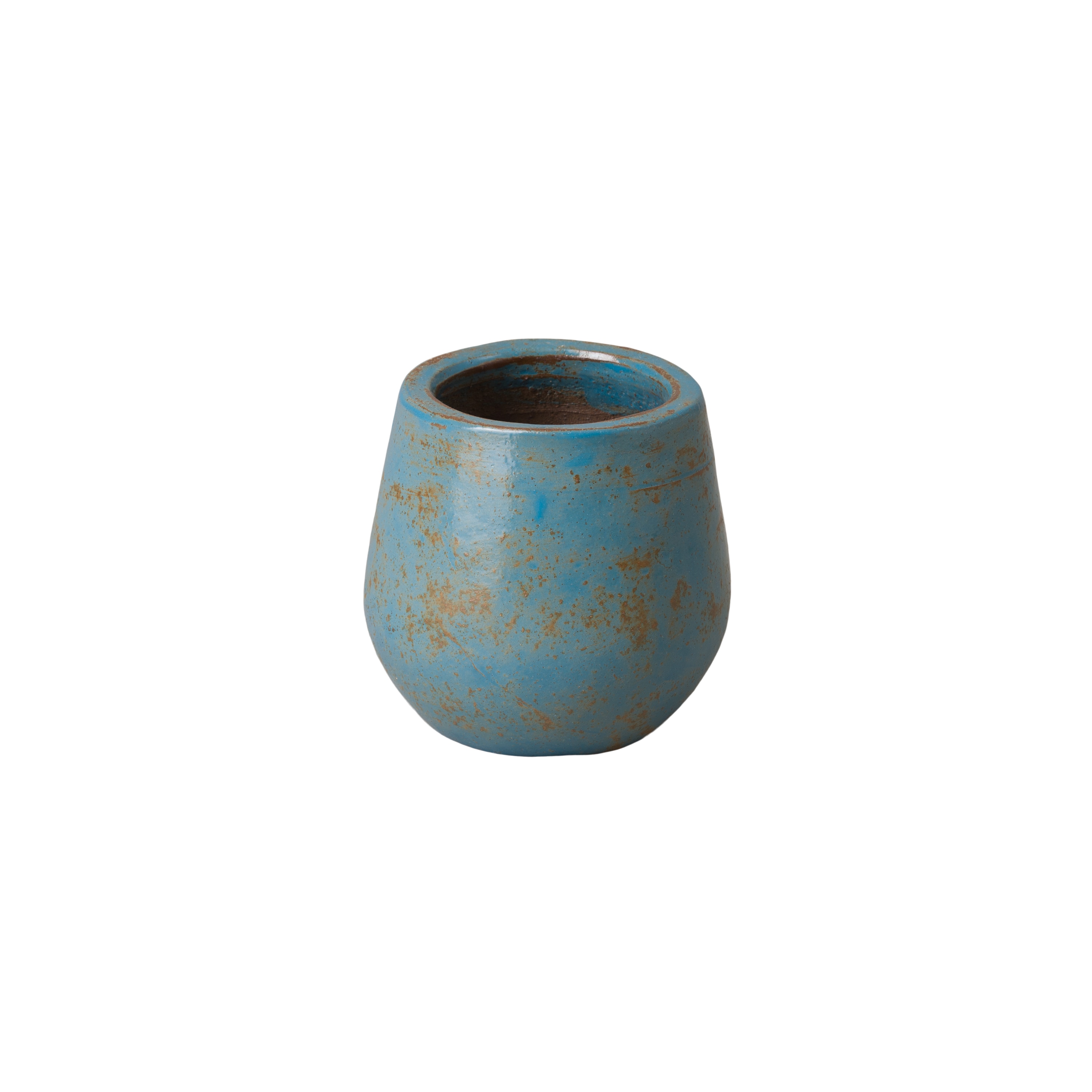 Classic Turquoise Wash 9" Ceramic Round Planter