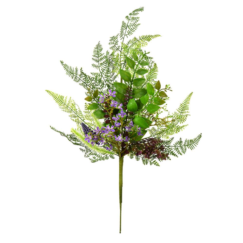 Vickerman FK180102 21.5-in Green, Purple Indoor Mixed Greenery Artificial Plant