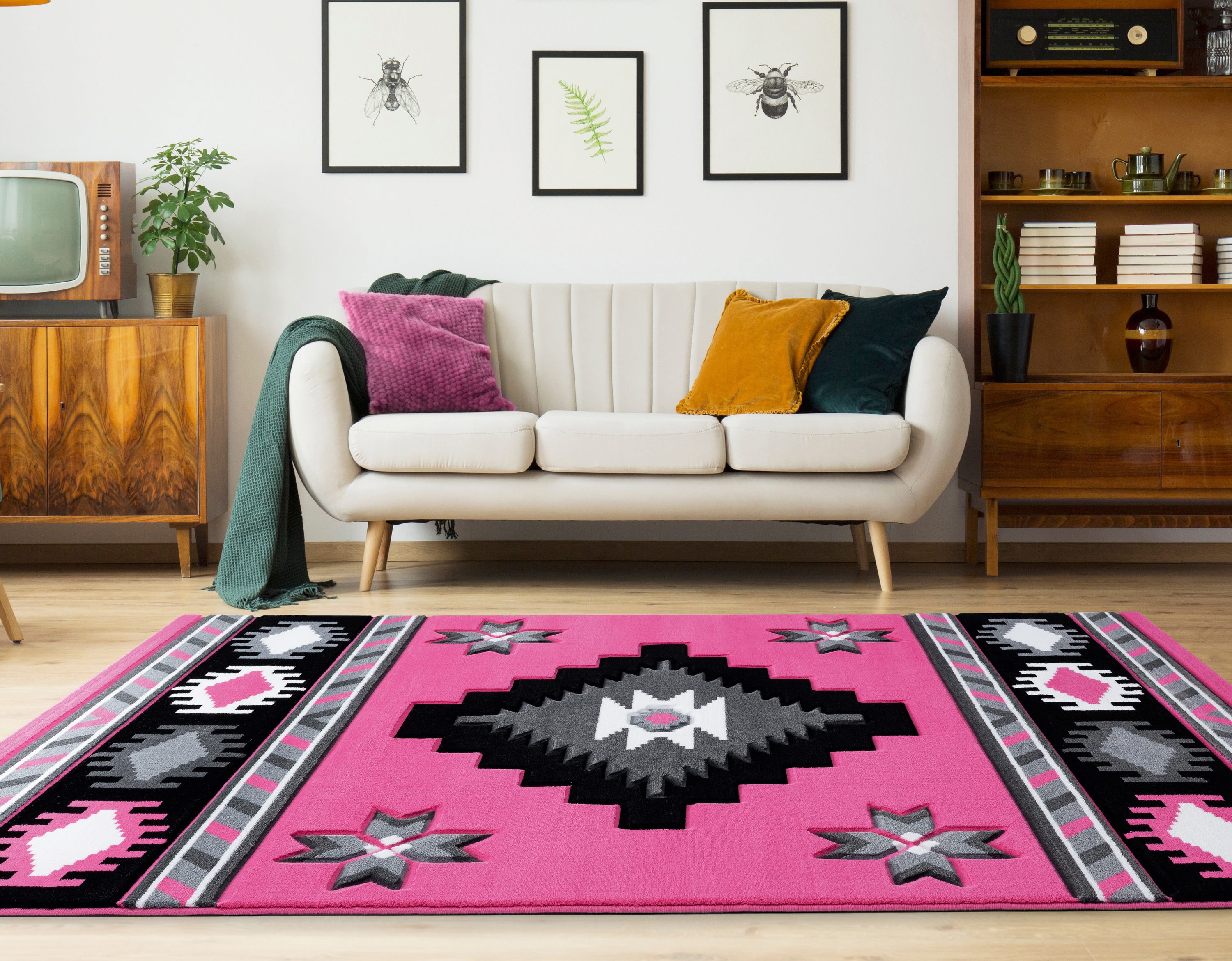 United Weavers Of America 2050 10486 35C Bristol 3 x 4 (ft) Polypropylene Pink Rectangular Indoor Geometric Area rug