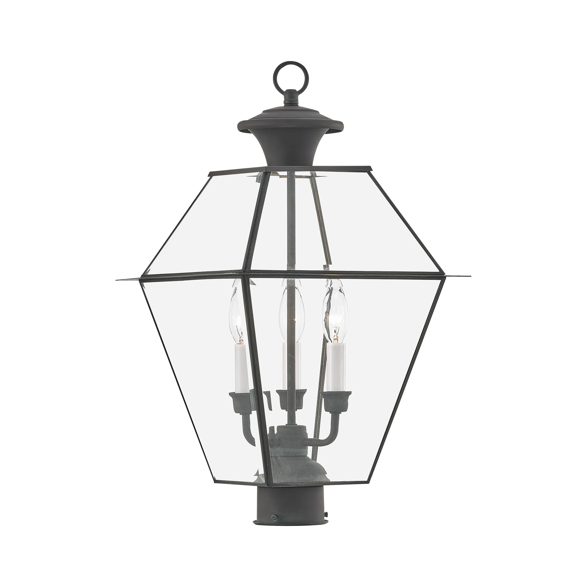 Livex Lighting 2384-61 Westover 22.0-Inches Charcoal Traditional Outdoor Light post lantern