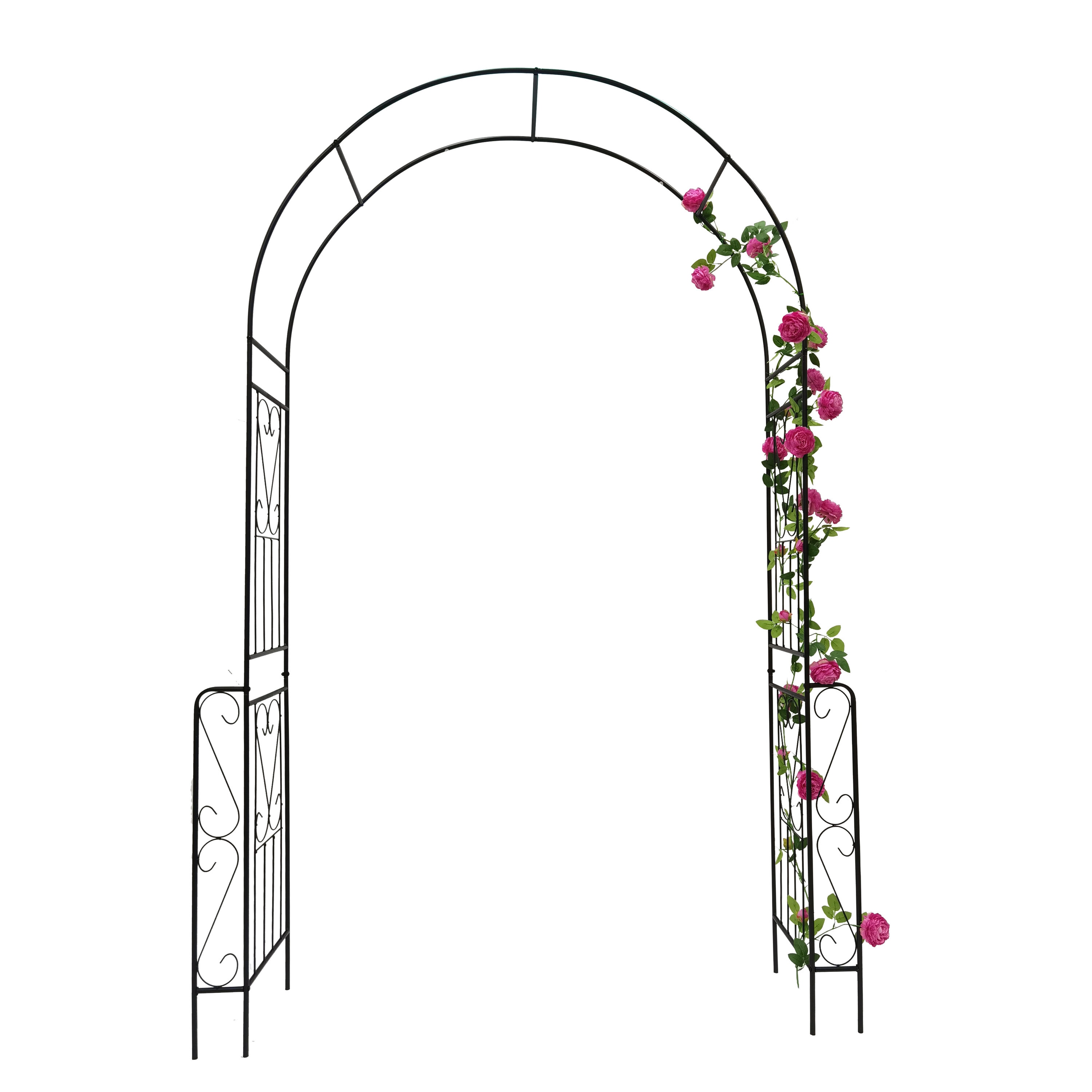 AHIOU HOME ZAAHG-104755GA Detroit 4.6-ft W x 7.9-ft H Arched Black Steel Garden Arbor