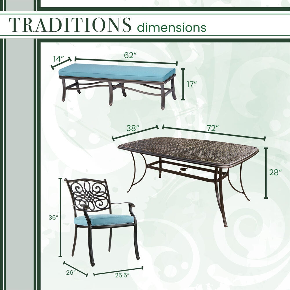 Hanover TRADDN5PCBN-BLU Patio-Dining-Sets - View #3