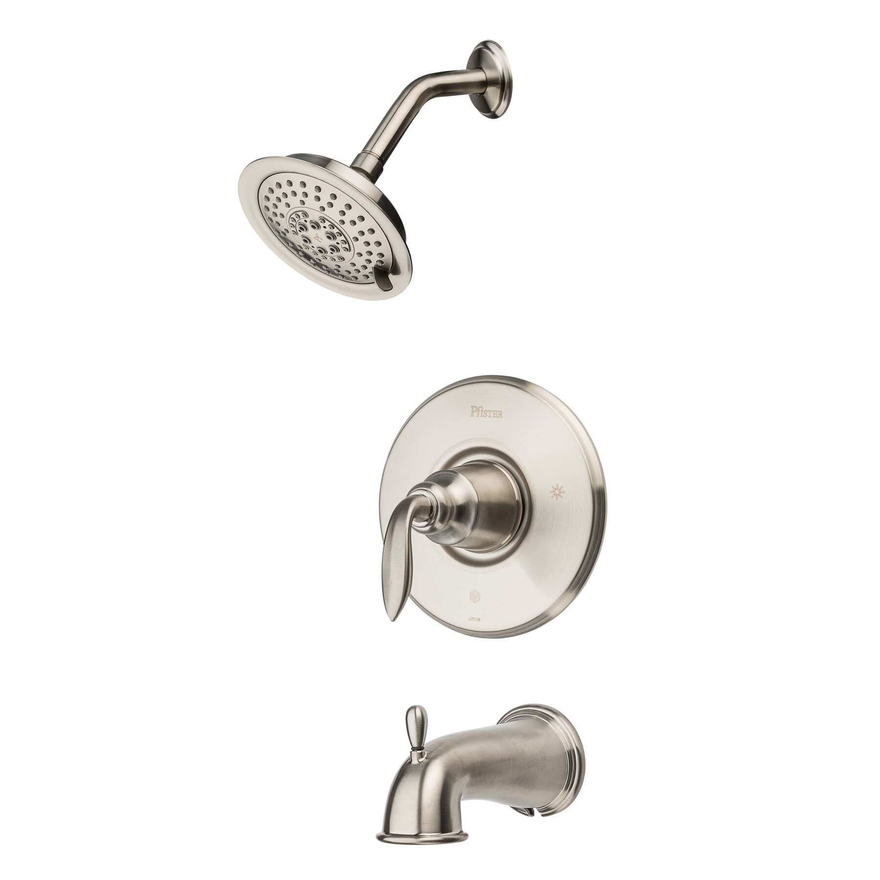 Pfister LG89-8CBK Avalon Brushed Nickel 1-handle Single function 5.65-Inches Round Bathtub and shower Faucet