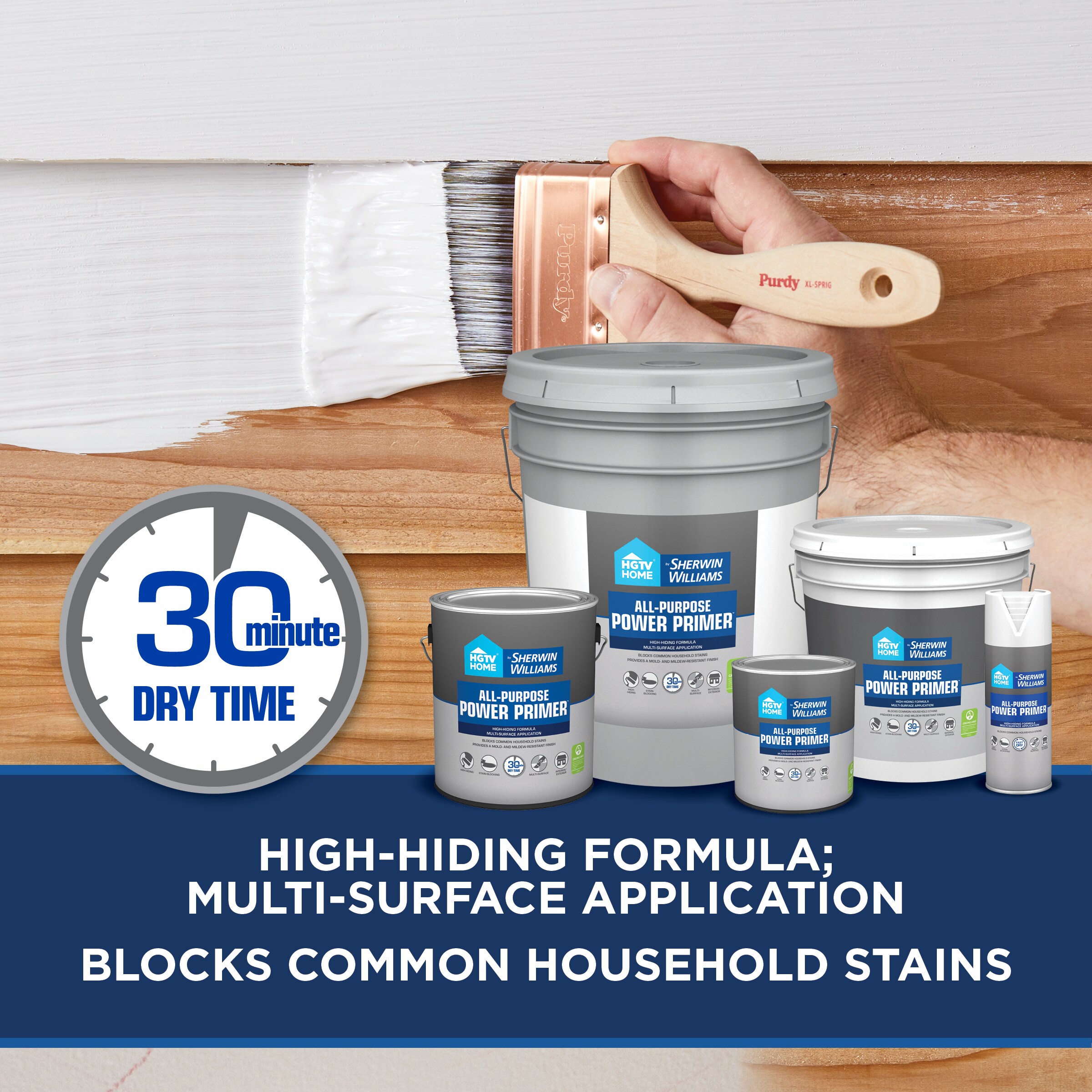 HGTV HOME by Sherwin-Williams All-Purpose Power Interior/Exterior Multi-purpose Water-based Wall and Ceiling Primer (5-Gallon)