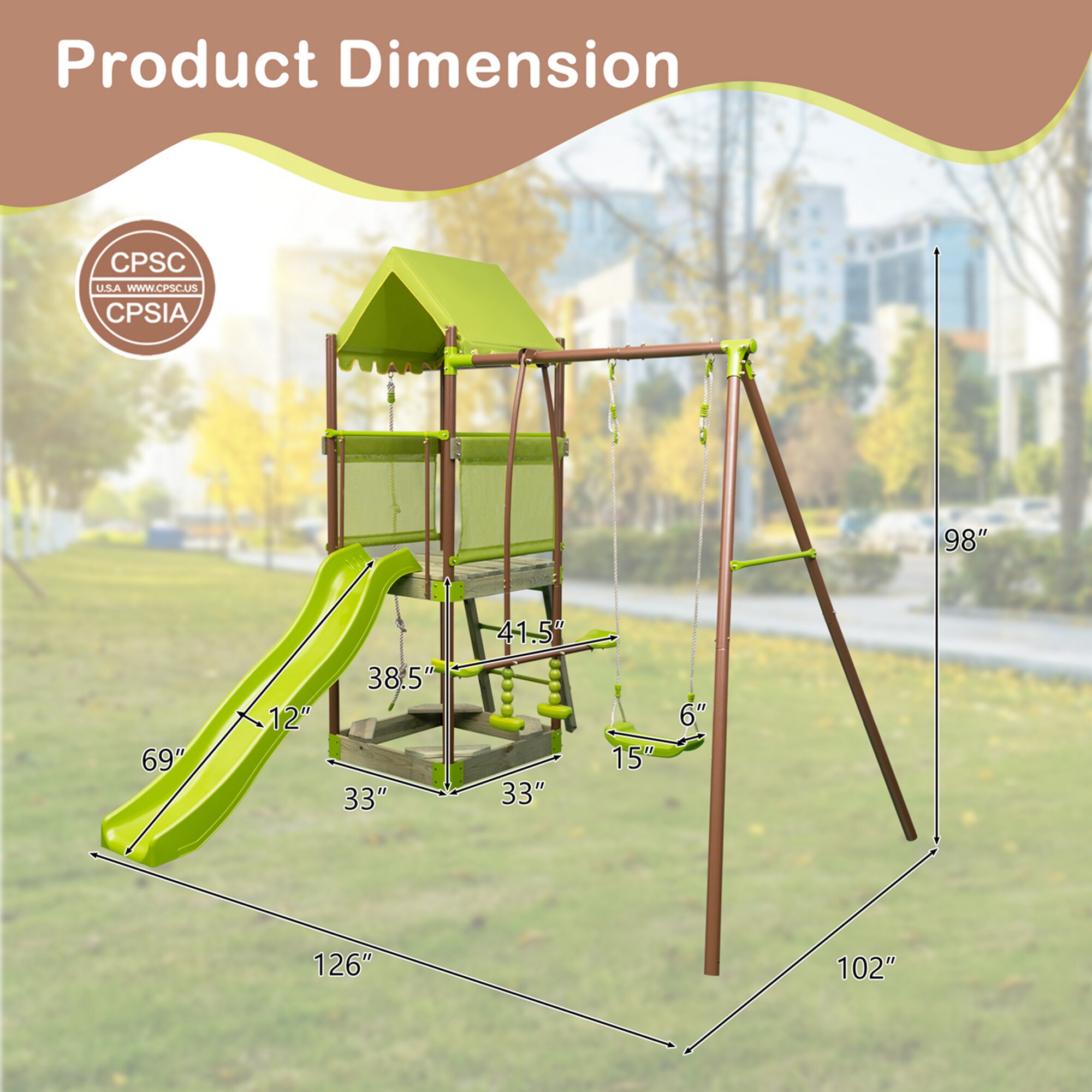 Costway HCST01409 Playset-Swings - View #2