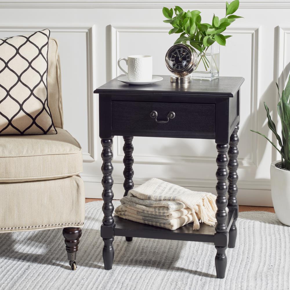 Safavieh Athena Black Wood End Table in the End Tables department at ...