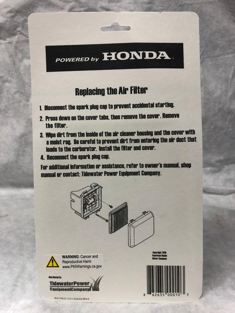 Hipa Foam Air Filter Combo For Honda 17211-ZG9-M00 17218-ZG9-800  17231-2M0-000 4327883 4327391