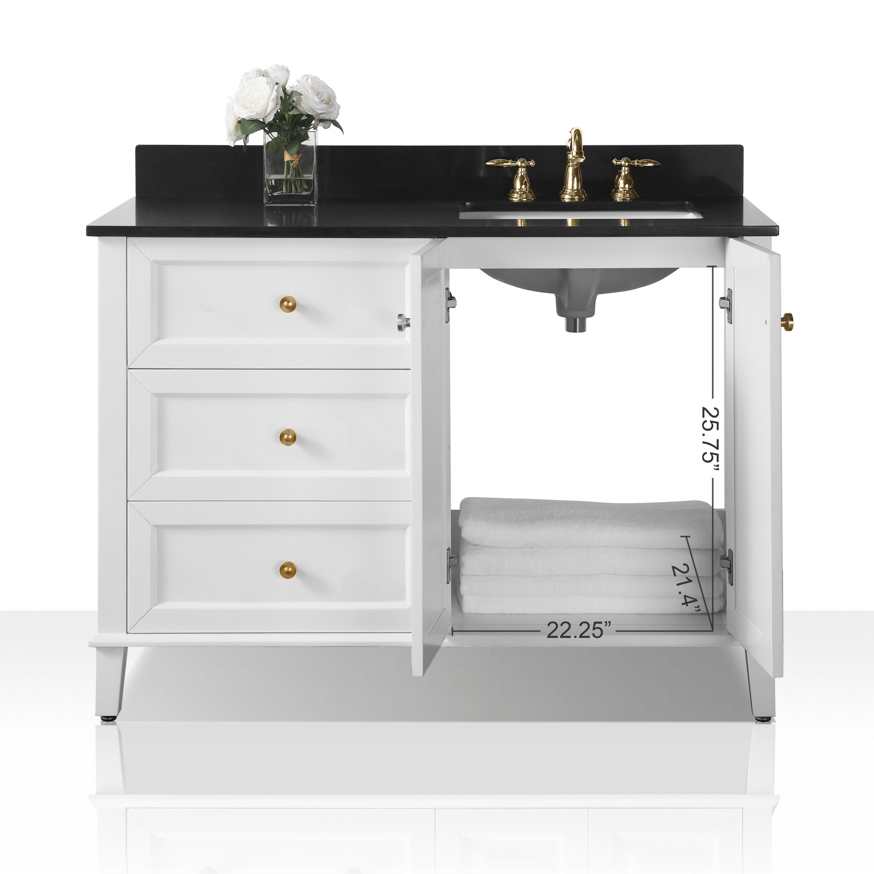 Ancerre Designs VTSMHANNAH48RWBGD Bath-Vanity-Combo - View #6