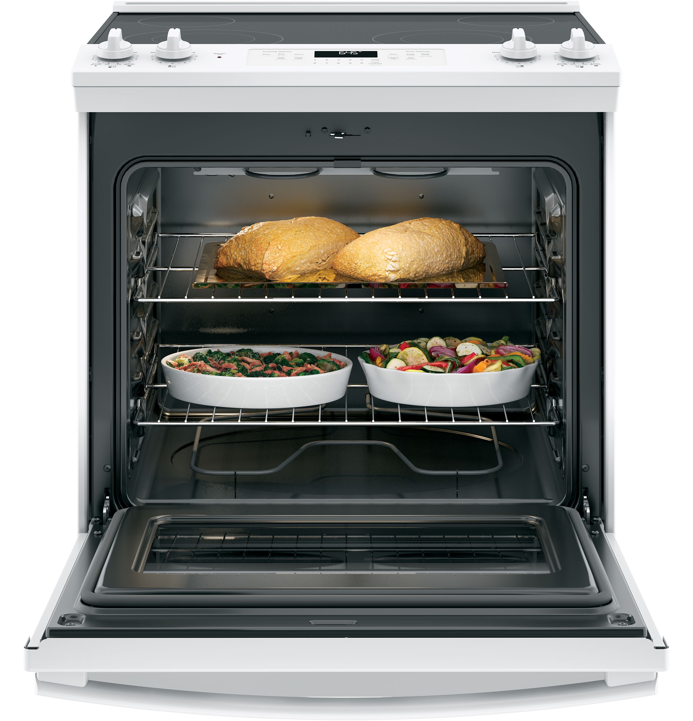 GE JS645DLWW Freestanding-Electric-Ranges - View #2