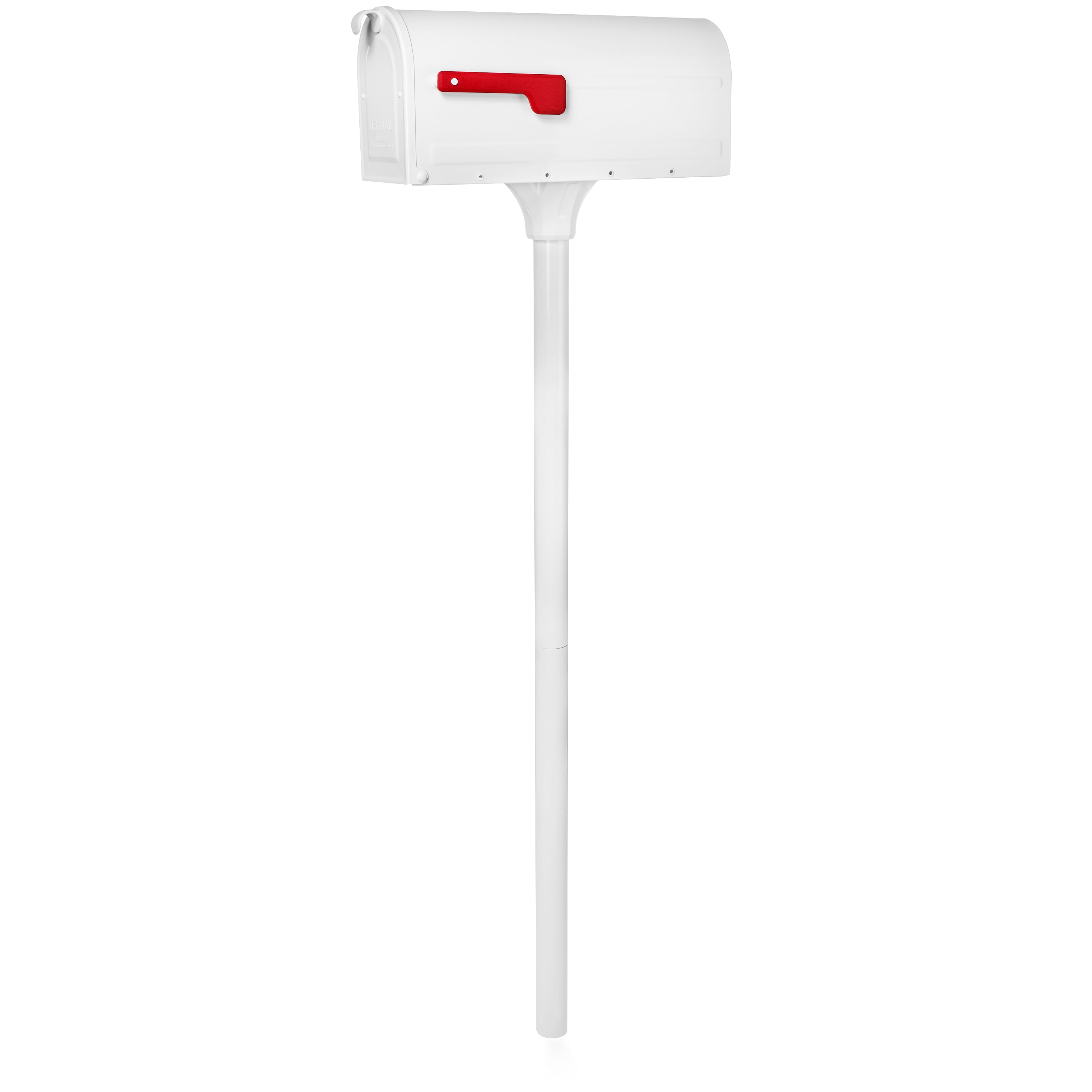 Architectural Mailboxes 7680W-10 Ground Mount White Metal Standard Mailbox with Post