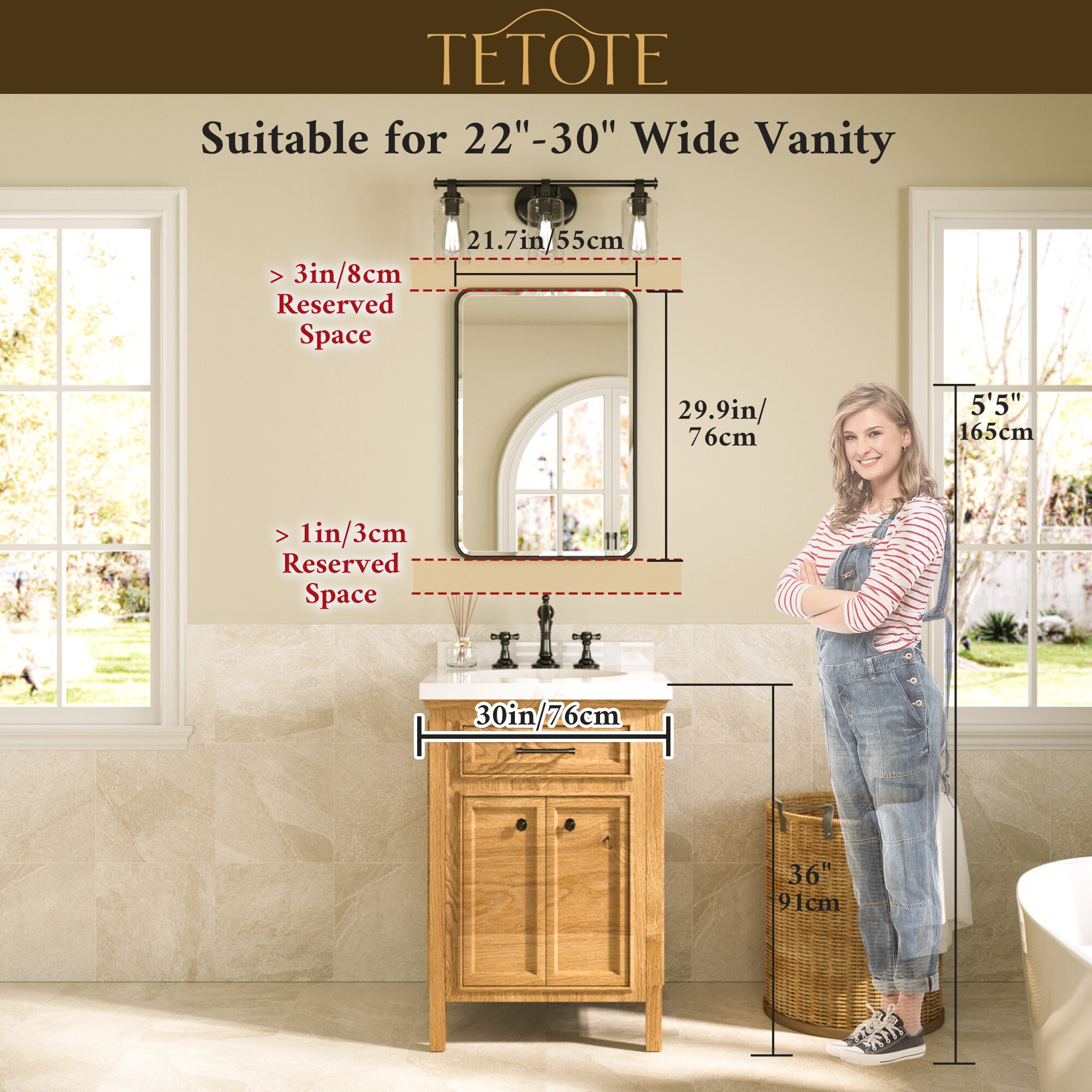 TETOTE LSC-TE-2030RN-B82 Framed-Bath-Mirrors - View #3