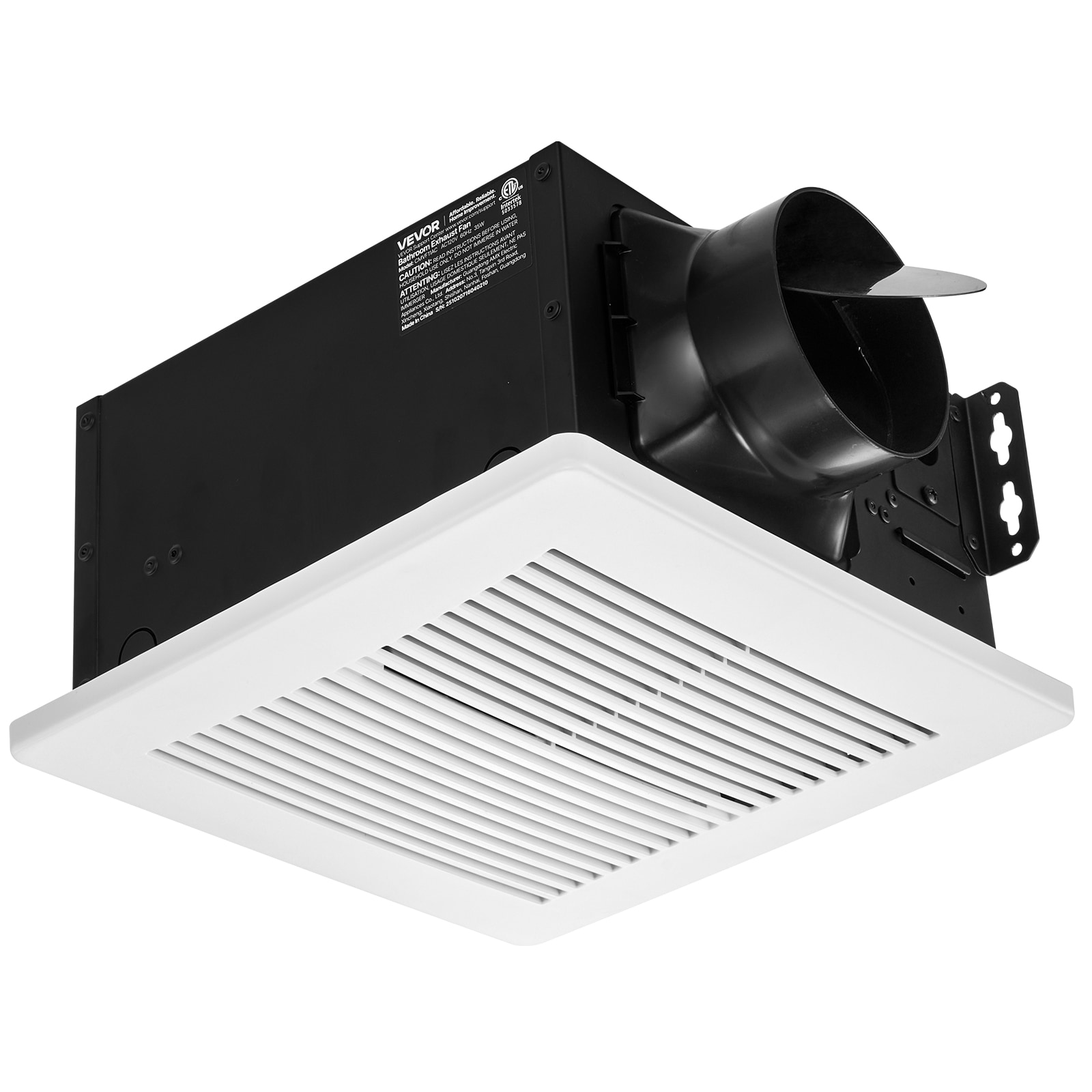 VEVOR - Bathroom Exhaust Fan. 80 CFM Bathroom Vent. Low-Noise. Premium Motor Ceiling Fan. Standar...