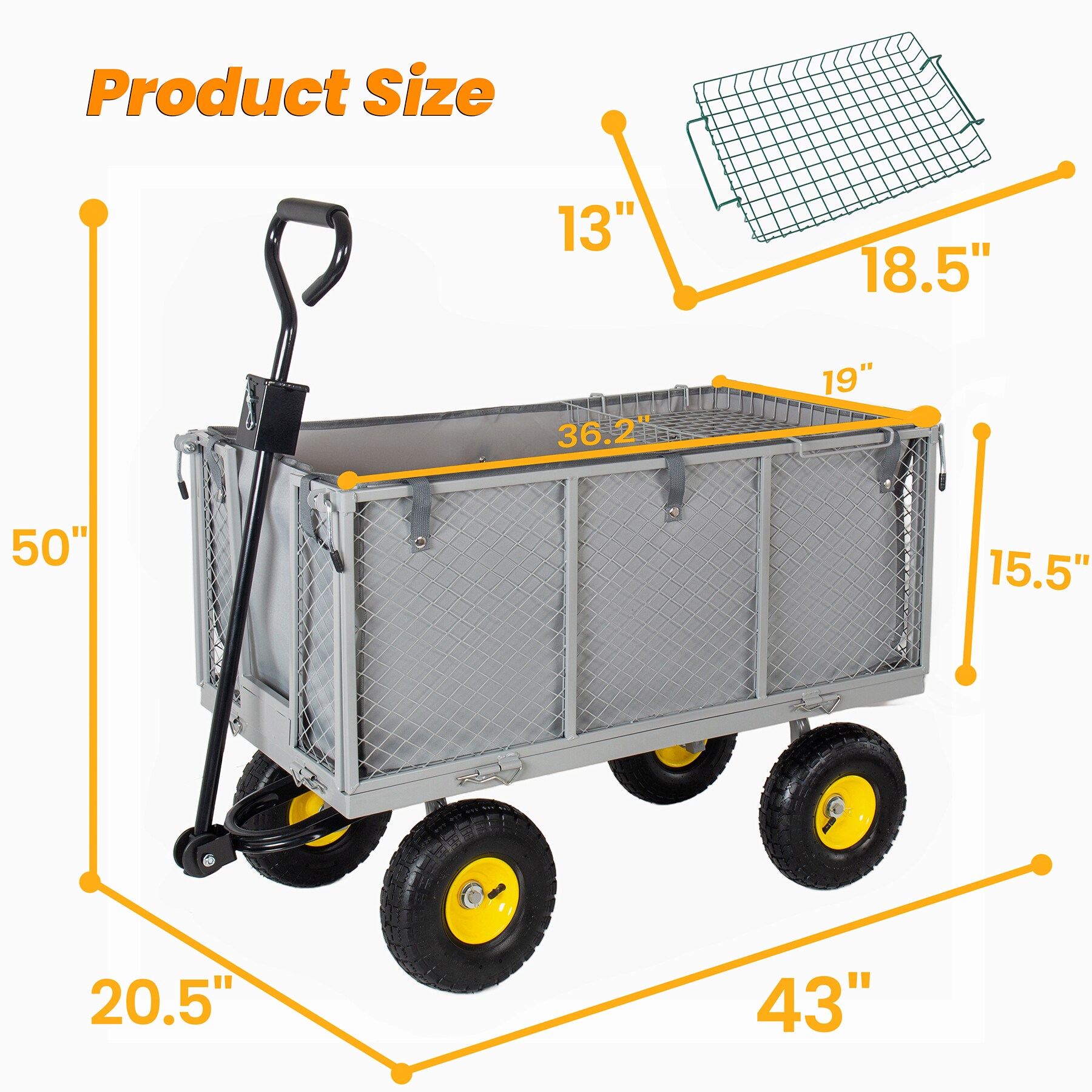 SINOFURN SYA120012GY Yard-Carts - View #3
