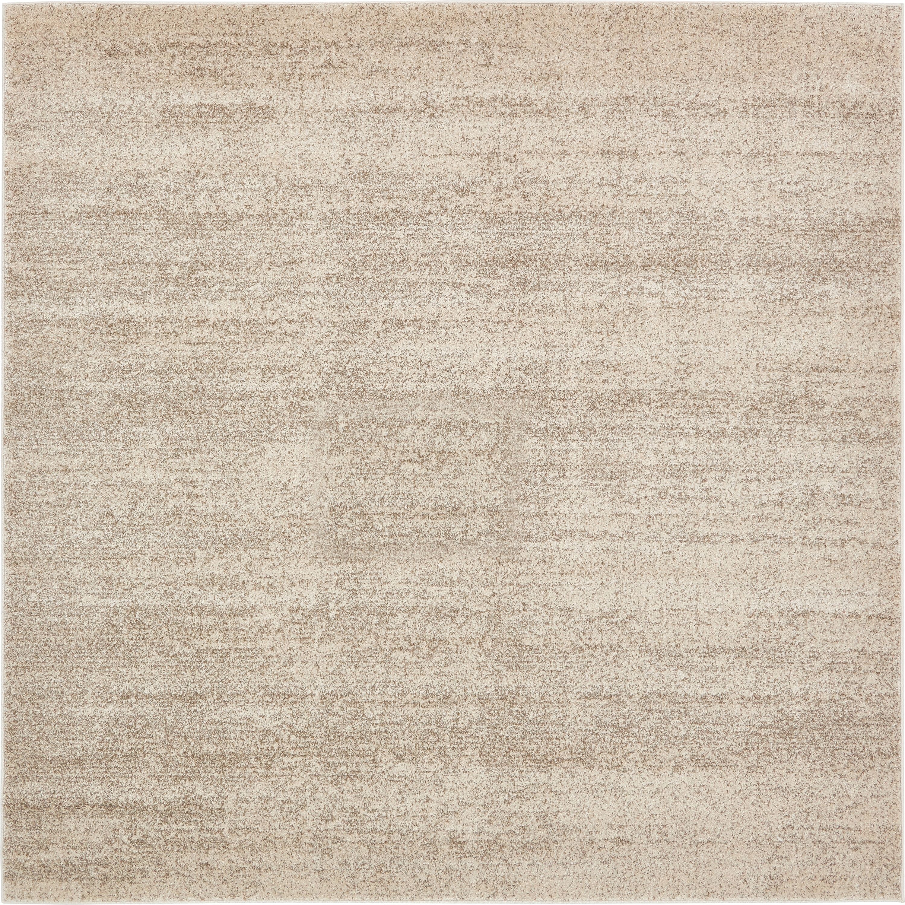 Unique Loom 3133776 Lucille Del Mar 8 x 8 (ft) Loomed Polypropylene Beige/Brown Square Indoor Distressed/Overdyed Area rug