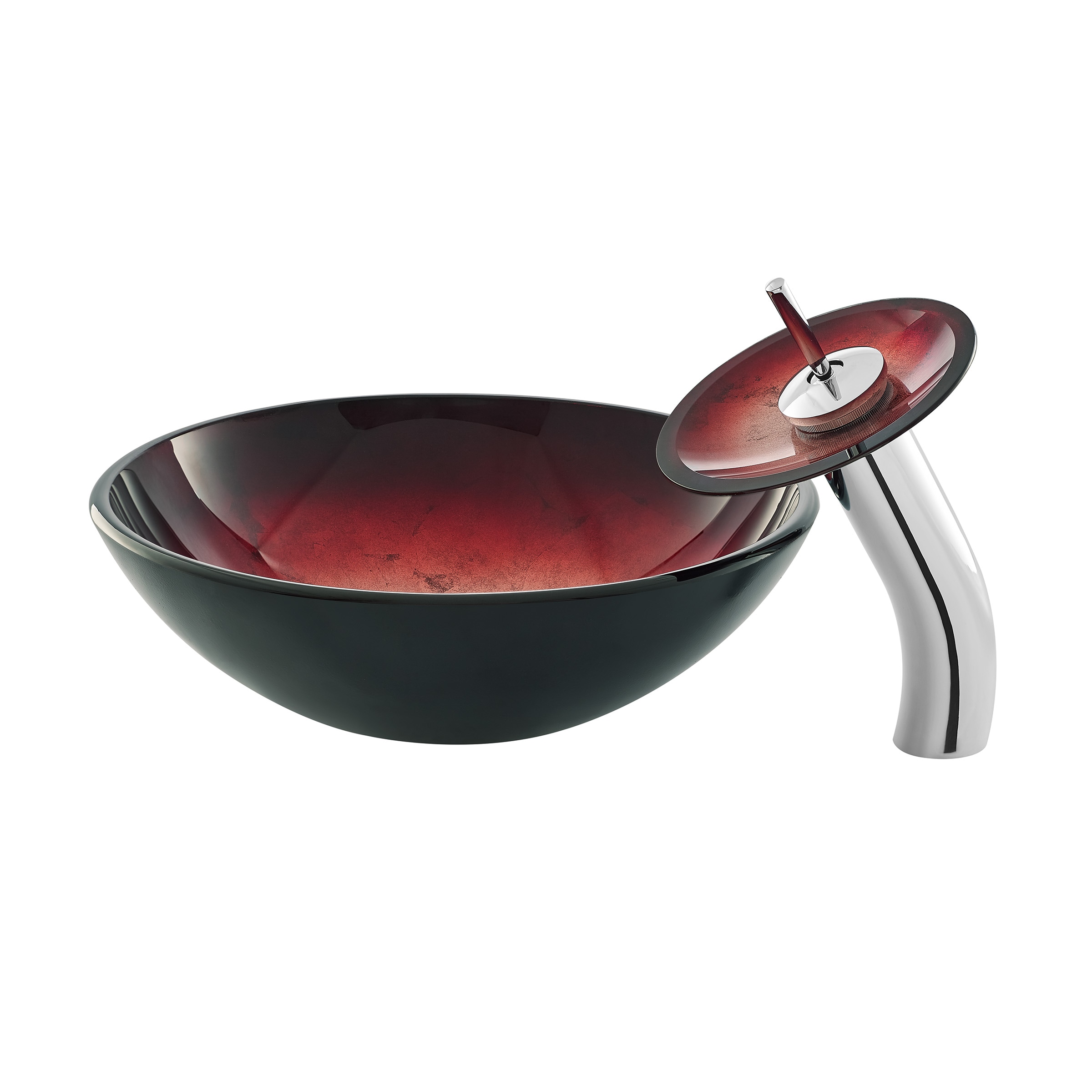 Swiss Madison SM-25-VSVCN07RD Vincennes Glass Vessel Round Modern Glossy Red Bathroom Sink ( 17-Inches x 17-Inches )