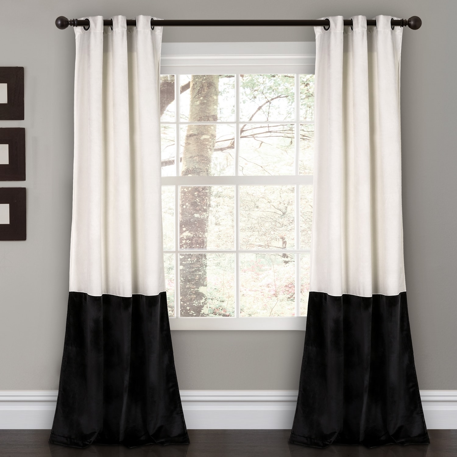 Lush Decor 16T001943 84-Inches White Light filtering Grommet Curtain panel pair