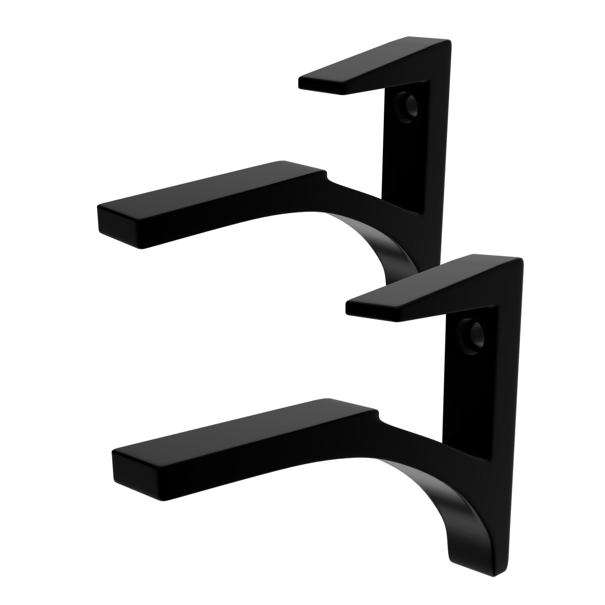 Brixwell  SSB75BL Aluminum Shelf Bracket for 5/8 in to 3/4 in Glass Black Finish Pack of 2