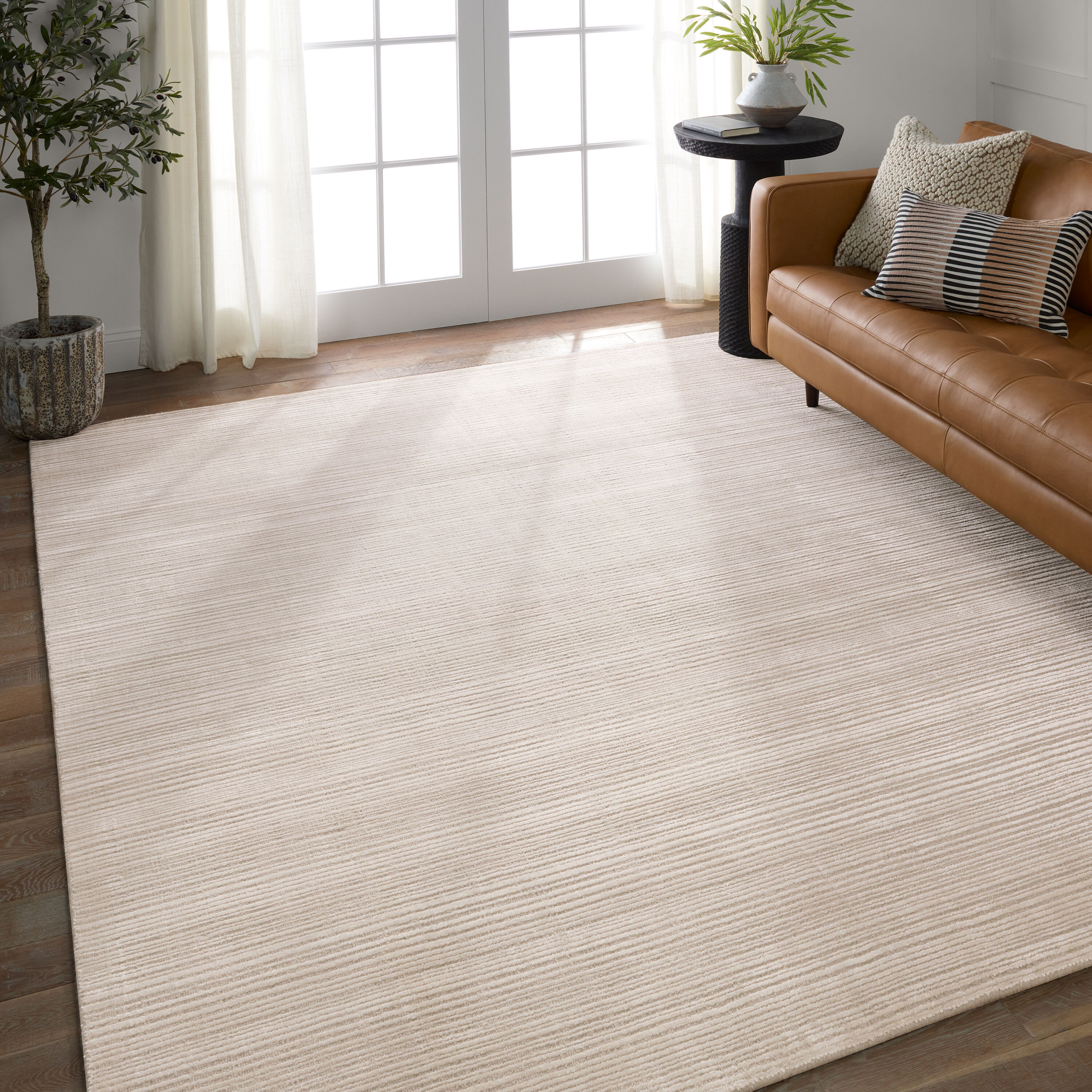 Jaipur Living BRG156050 9 X 12 (ft) Wool Ivory Indoor Solid Area Rug