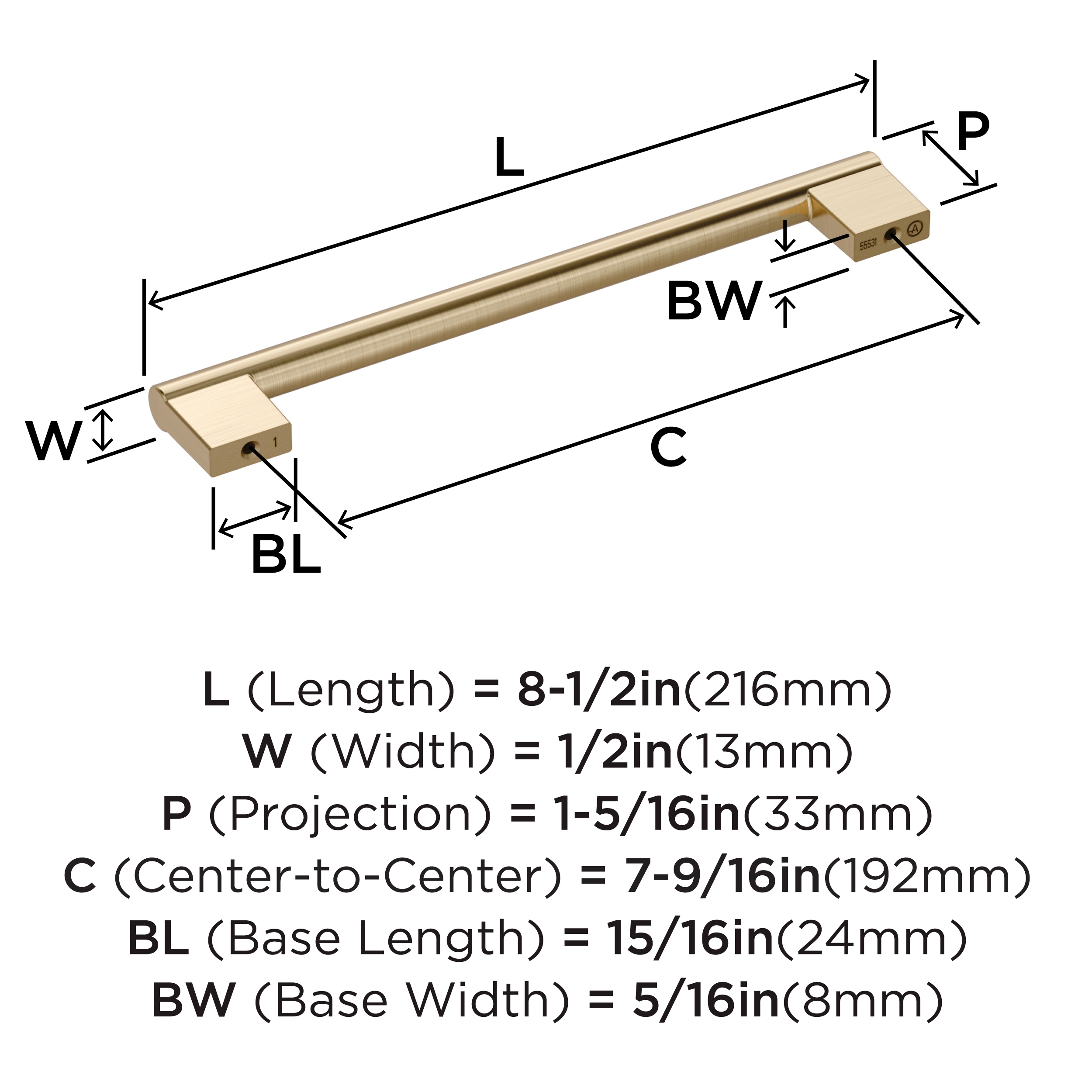 Amerock BP55531BBZ Cabinet-Pulls - View #3