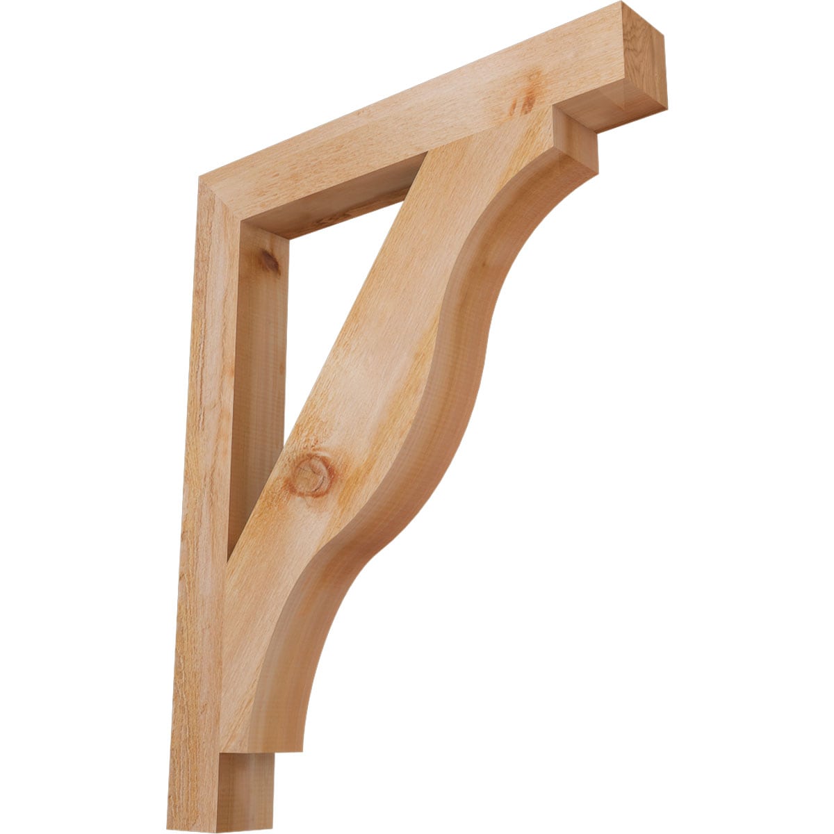 Ekena Millwork BKT04X30X38FST05RWR Funston Block Rough Sawn 4-in x 30-in x 38-in Western red cedar Brown Wood Standard bracket