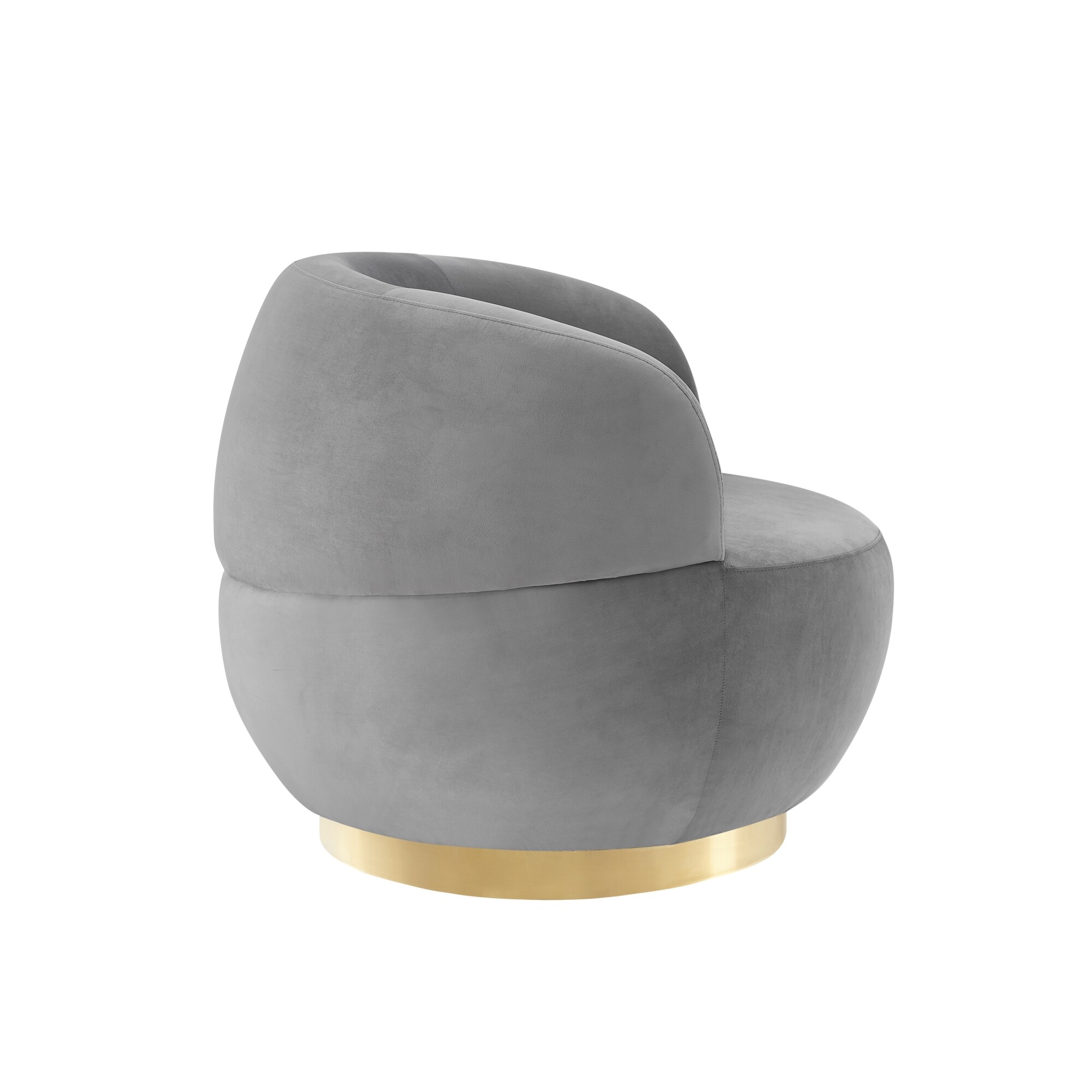 Inspired Home Ilana Modern Grey/Gold Velvet Swivel Accent Chair AC316 ...