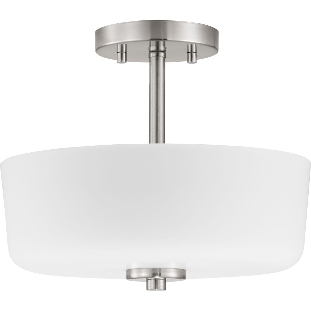 Progress Lighting P350137-009 Tobin 2-Light 12.25-in Brushed Nickel Semi Flush Mount Light
