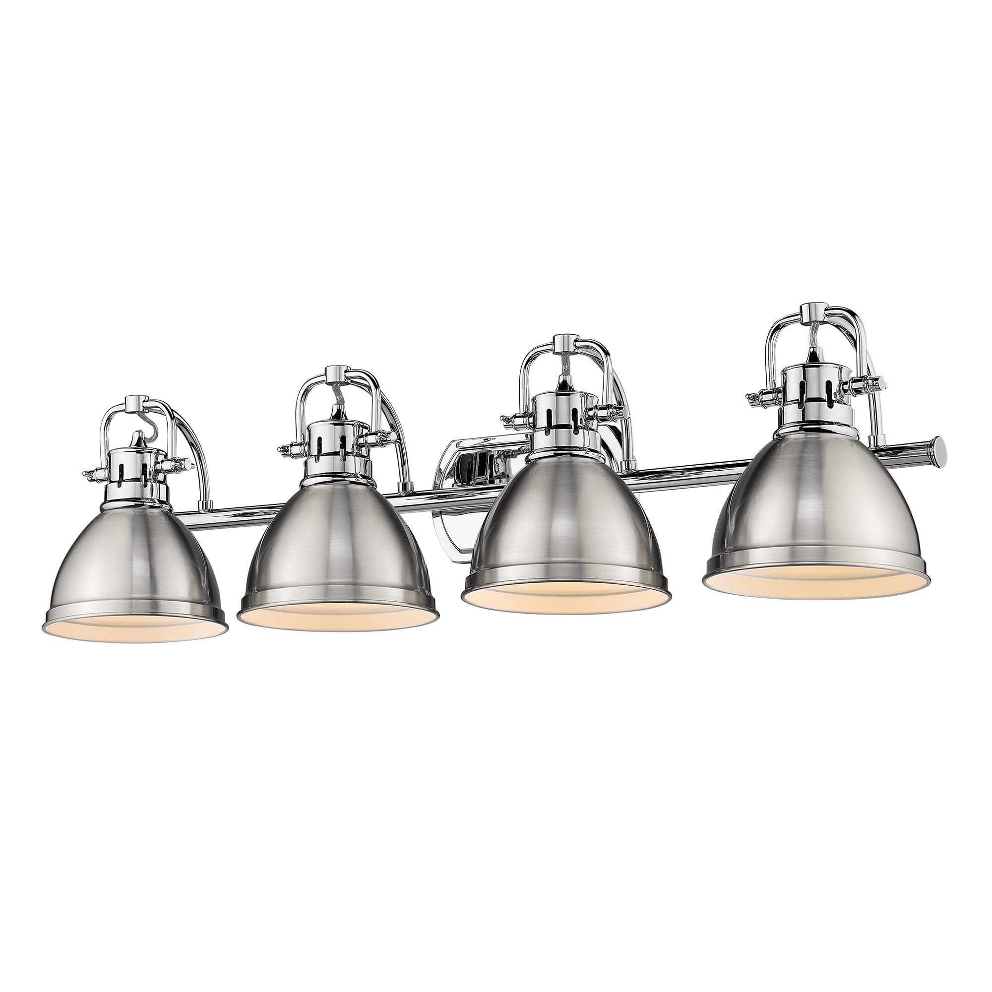 Golden Lighting 3602-BA4 CH-PW Duncan 33.5-in 4 -Light Chrome Industrial Vanity light