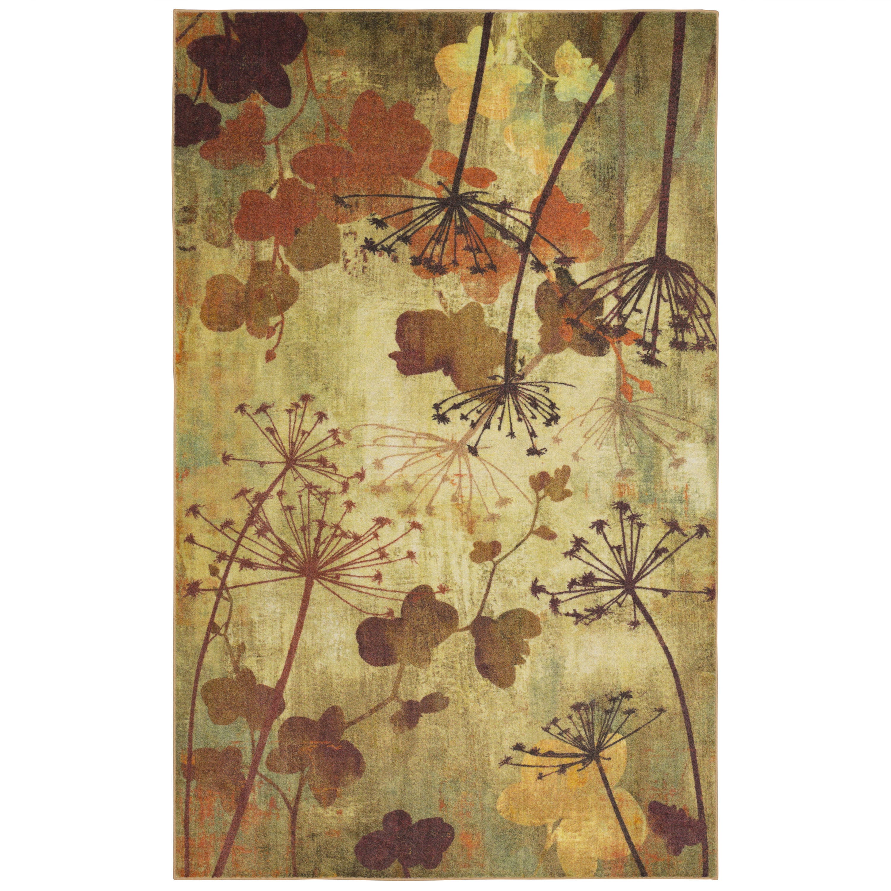 Mohawk Home Z0197 A463 030050 Prismatic 2 x 4 (ft) Tufted Polyester Rustburn Rectangular Indoor Floral/Botanical Mid-Century Modern Throw rug