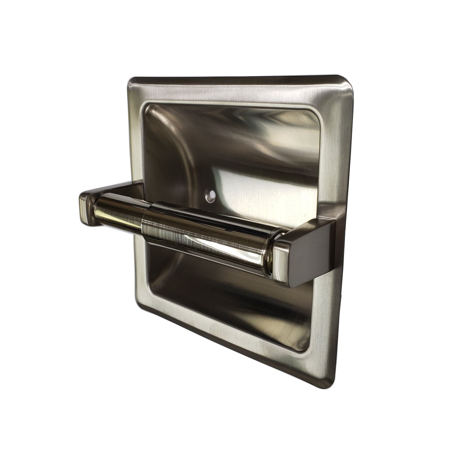 ARISTA Brushed Nickel Recessed Spring-loaded Toilet Paper Holder