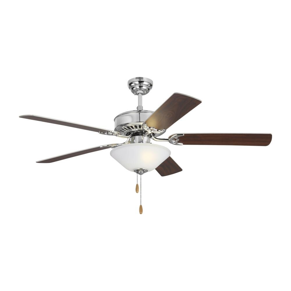 Monte Carlo Haven 52 LED 2 52-in Chrome LED Indoor Downrod or Flush Mount Ceiling Fan with Light (5-Blade)