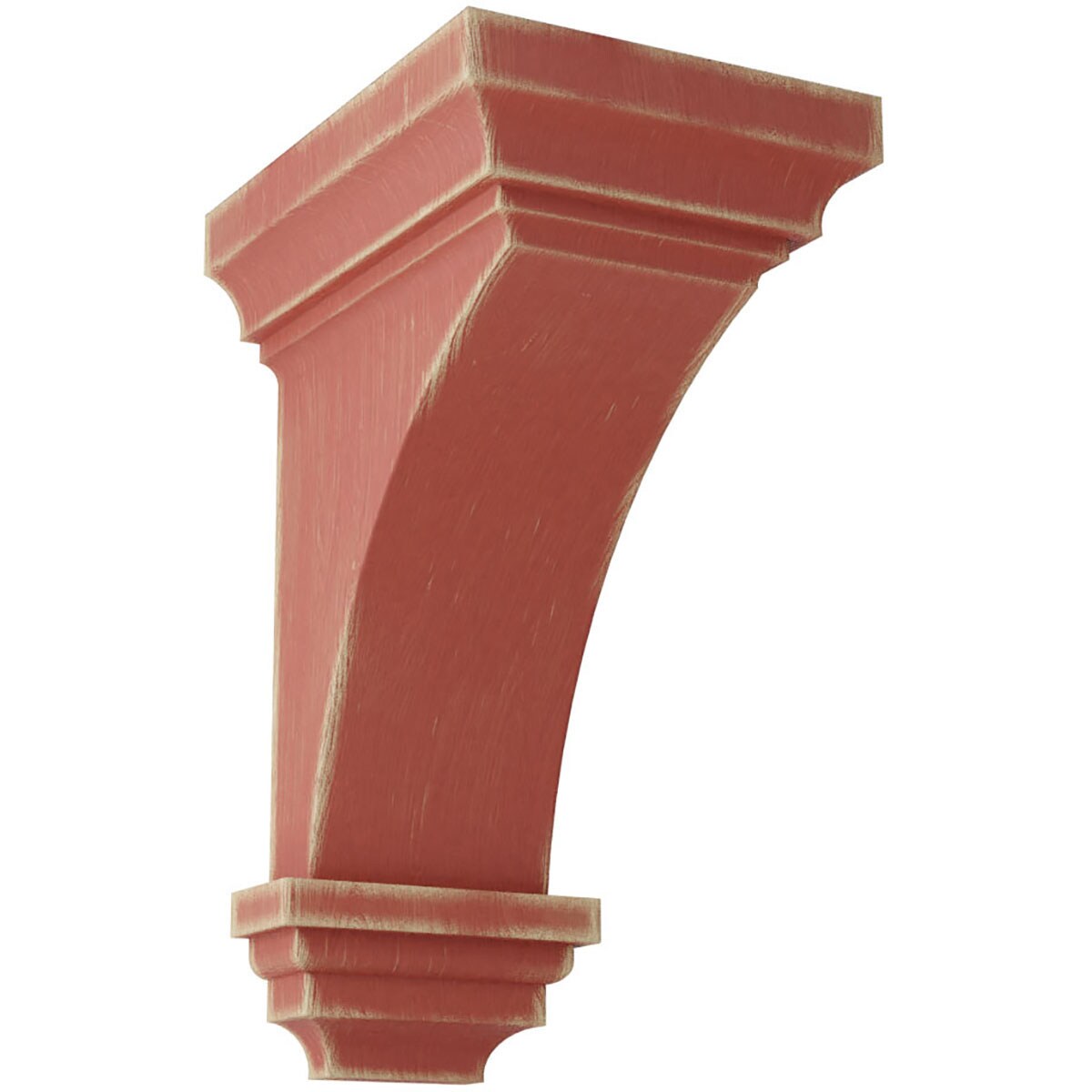 Ekena Millwork CORWD05X05X10JERD 5-in x 5.75-in x 10-in Vintage decor Finished Rubberwood Red Wood Paintable/Stainable Corbel