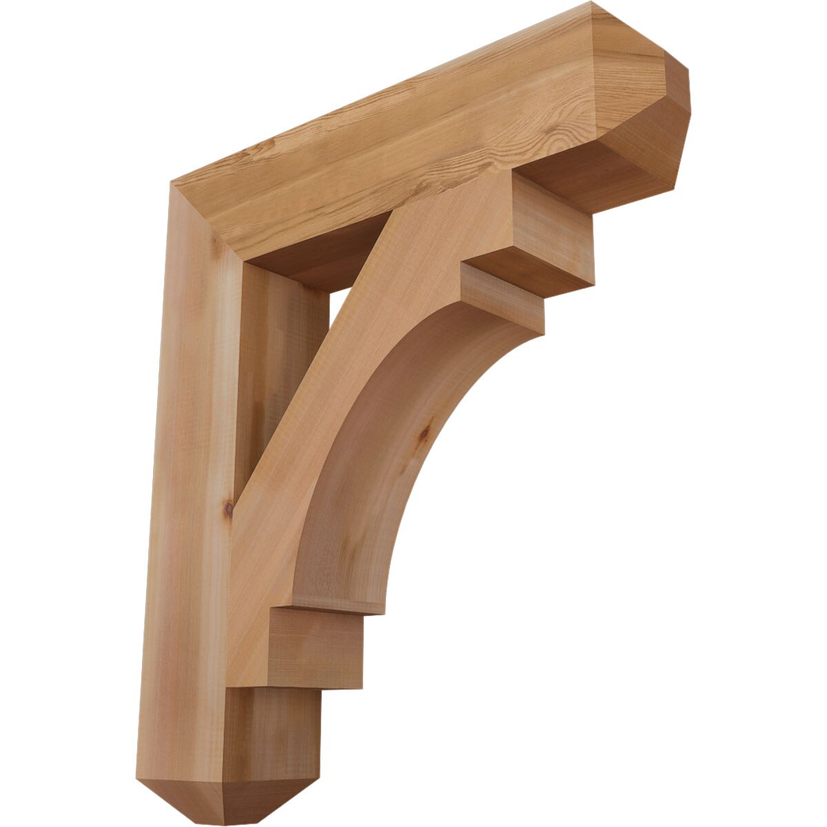 Ekena Millwork BKT06X28X32MRC04SWR Merced craftsman smooth 5-1/2-in x 28-in x 32-in Western red cedar Brown Wood Standard bracket
