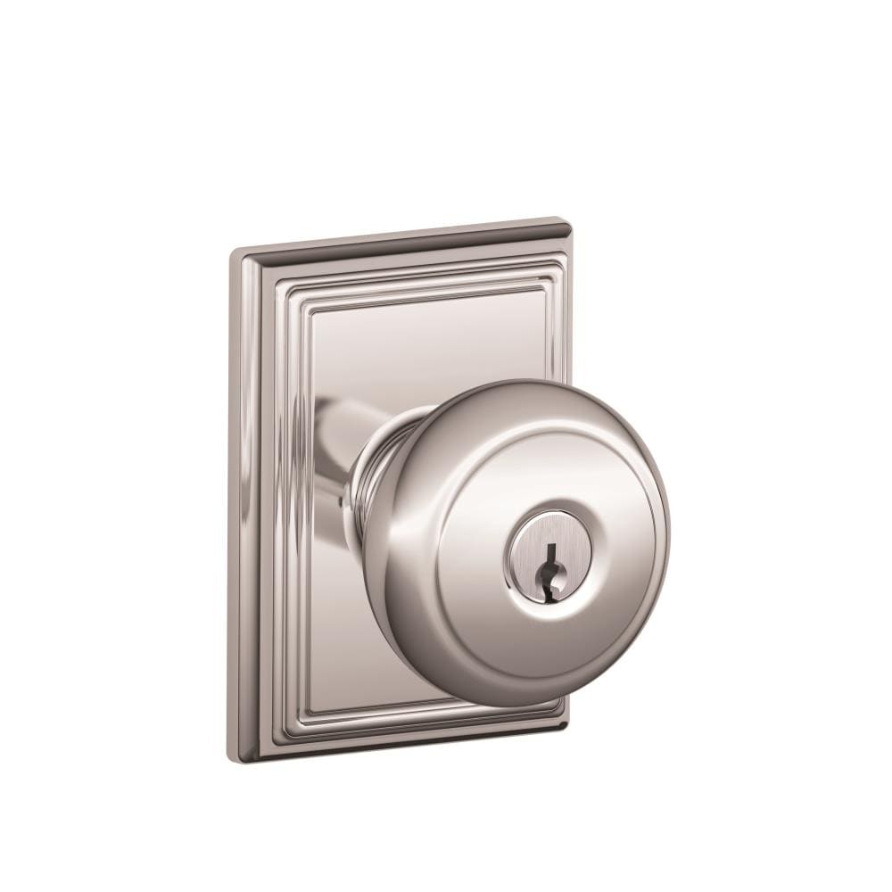 Schlage F51AAND625ADD F Series Bright Chrome Interior/Exterior Keyed Entry Door Knob